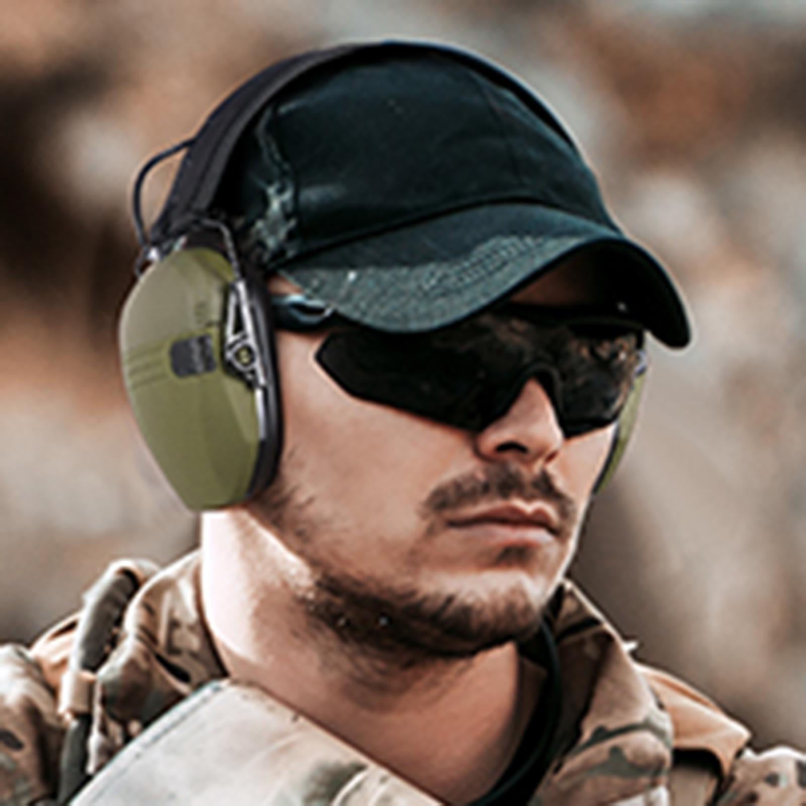 Electronic Earmuffs Headset for Team Activities Gaming Construction green