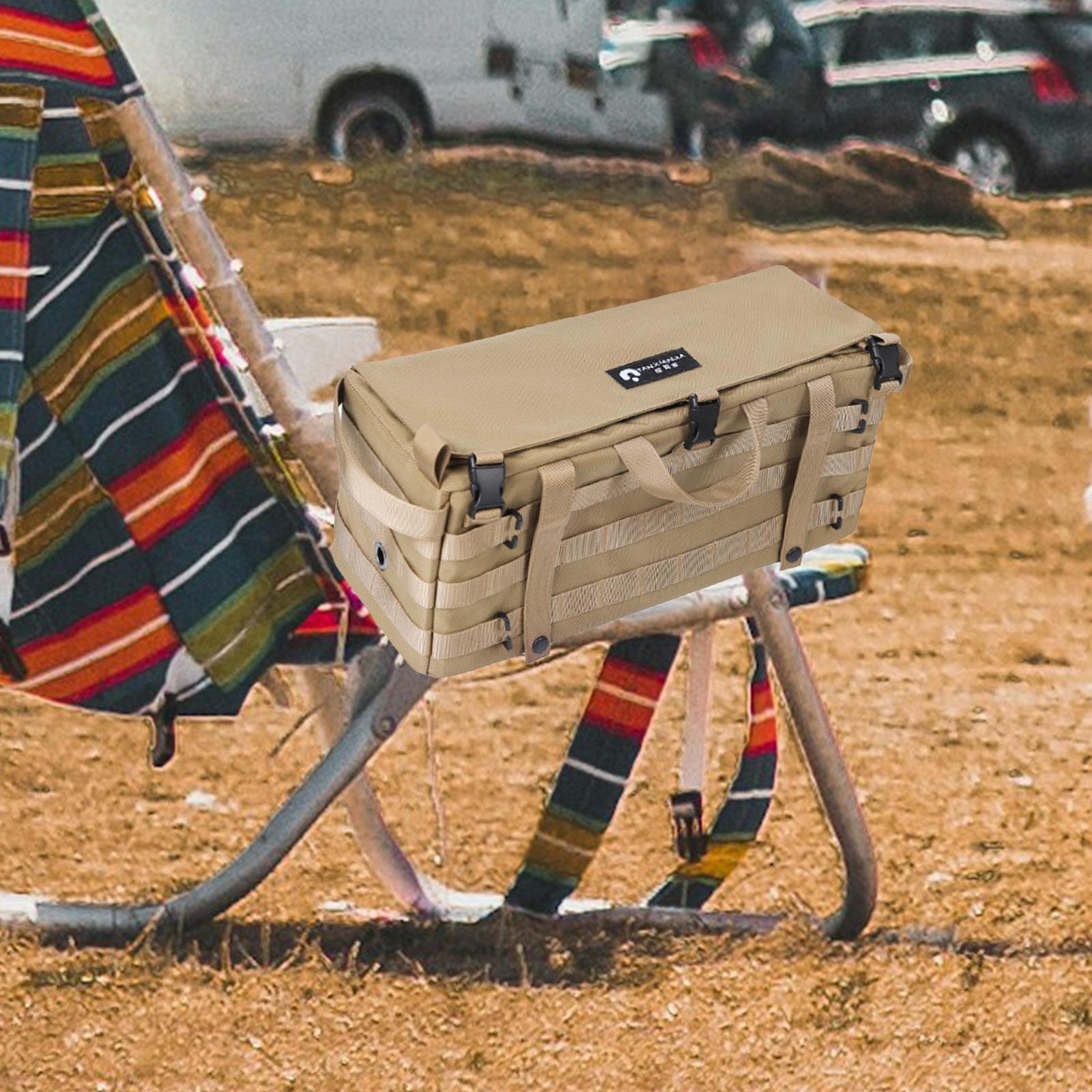 Armrest Side Organizer Travel Container Picnic Hiking Outdoor Side Organizer Khaki