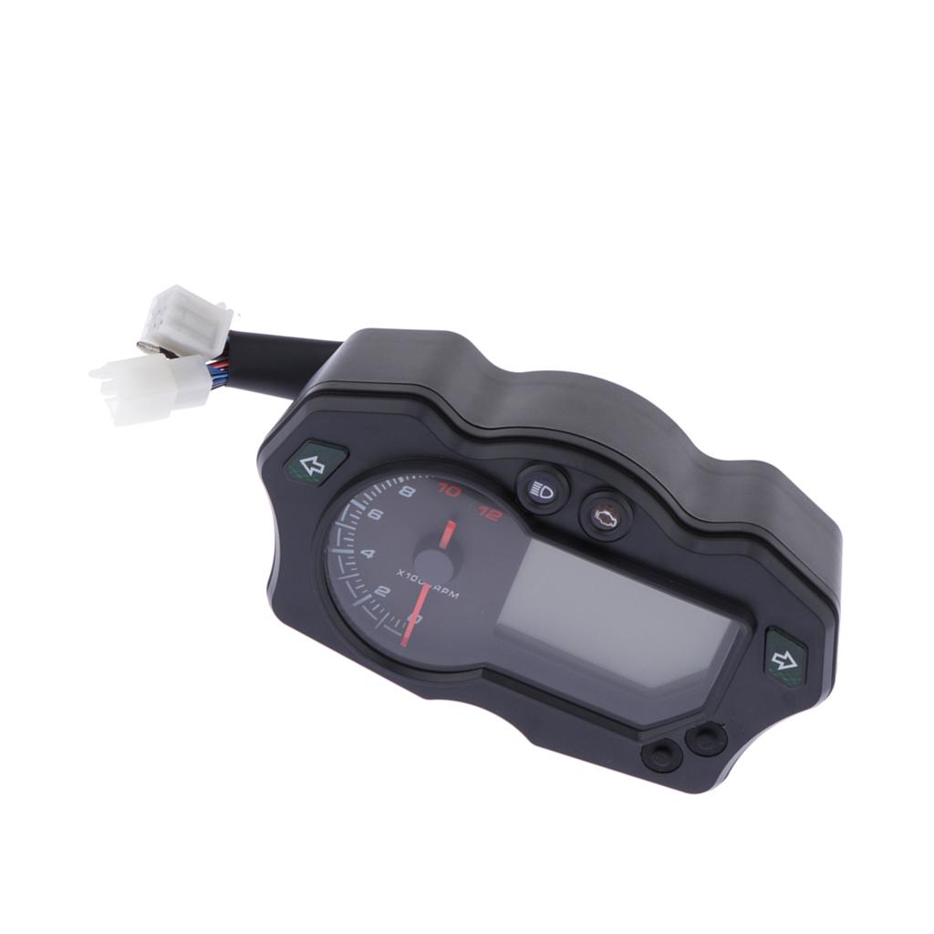 Motorcycle Digital LCD Speedometer Odometer Tachometer Gauges Instrument