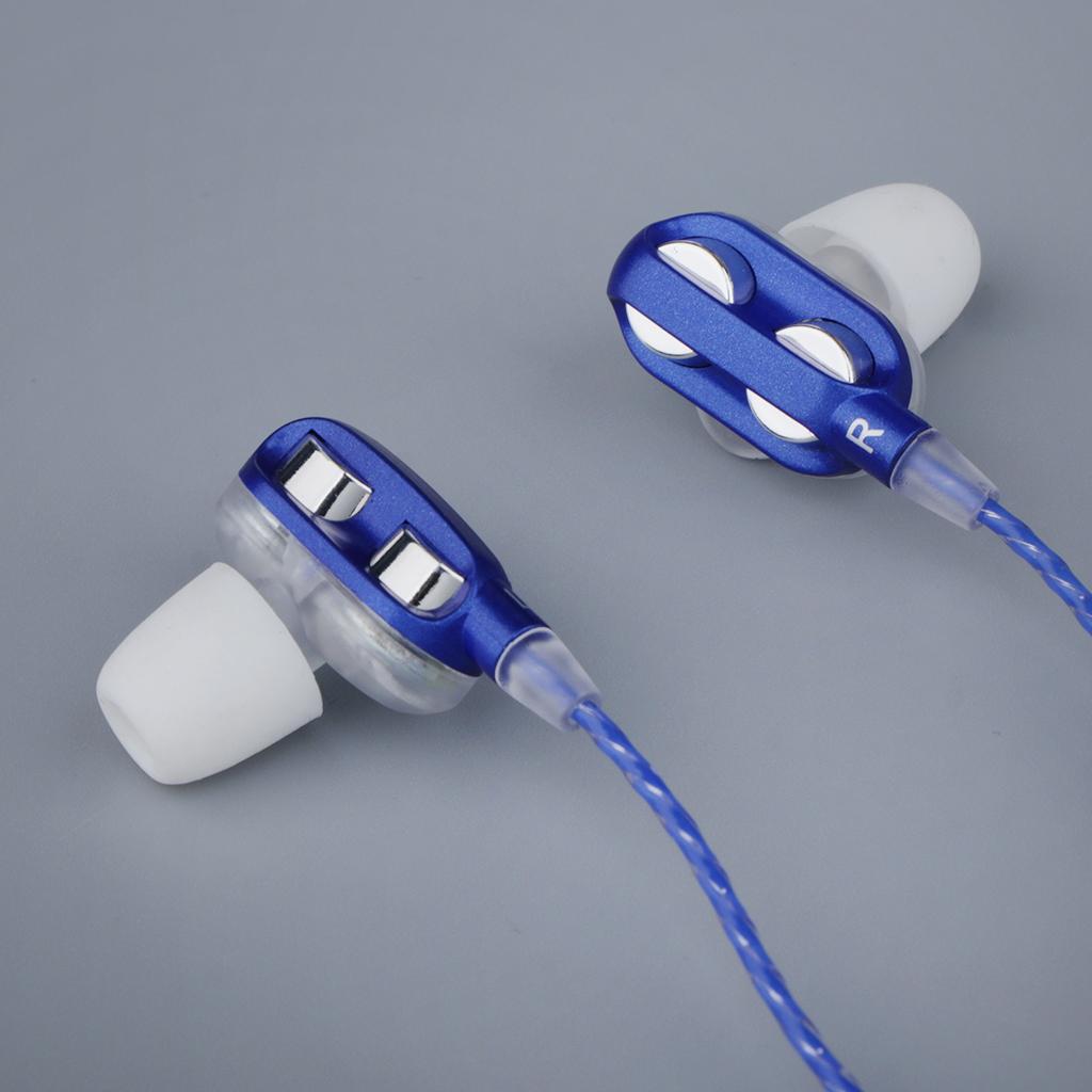 HEAVY DEEP BASS In-ear Earphones Headphones Metal Headsets Blue