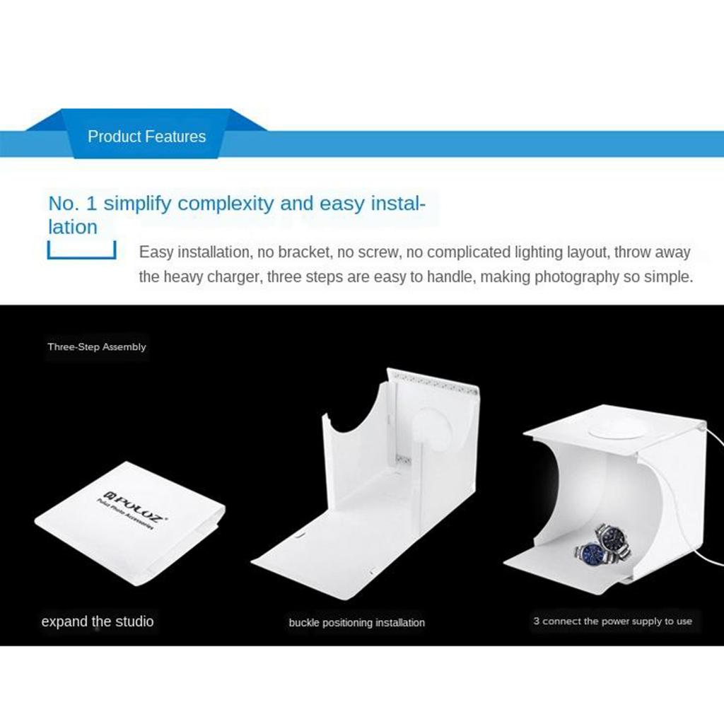 LED Light Room Photo Studio Photography Lighting Tent Backdrop Box 2 LEDS