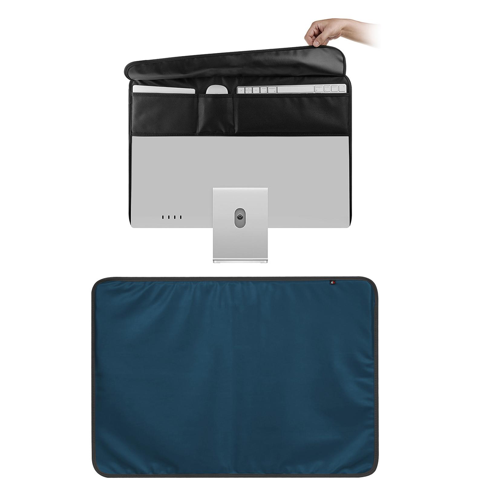 Monitor Dust Cover PU Leather Antistatic Display HD Panel Case Blue