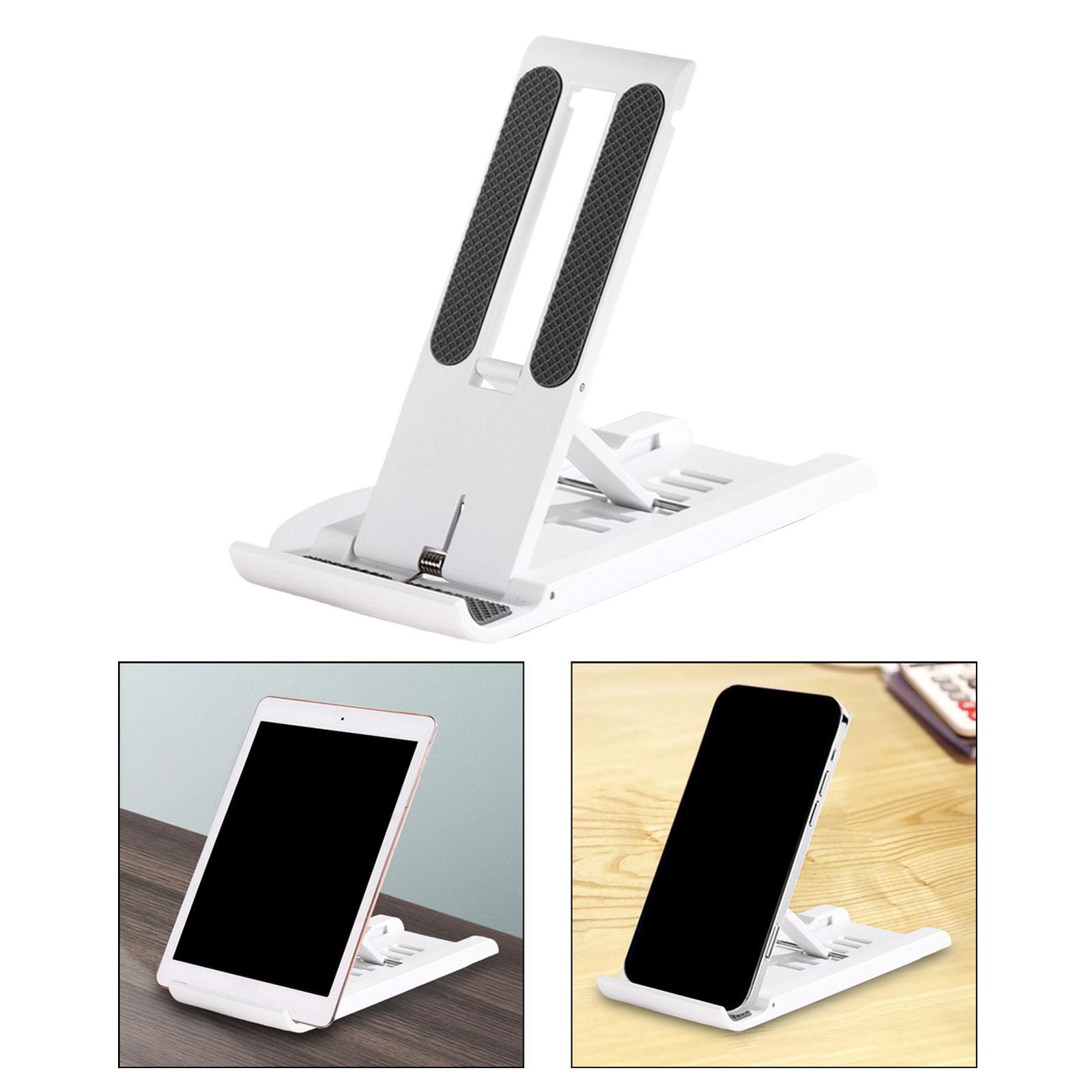 Tablet Stand Push Pull Holder Foldable Universal for Tablets Cellphone White