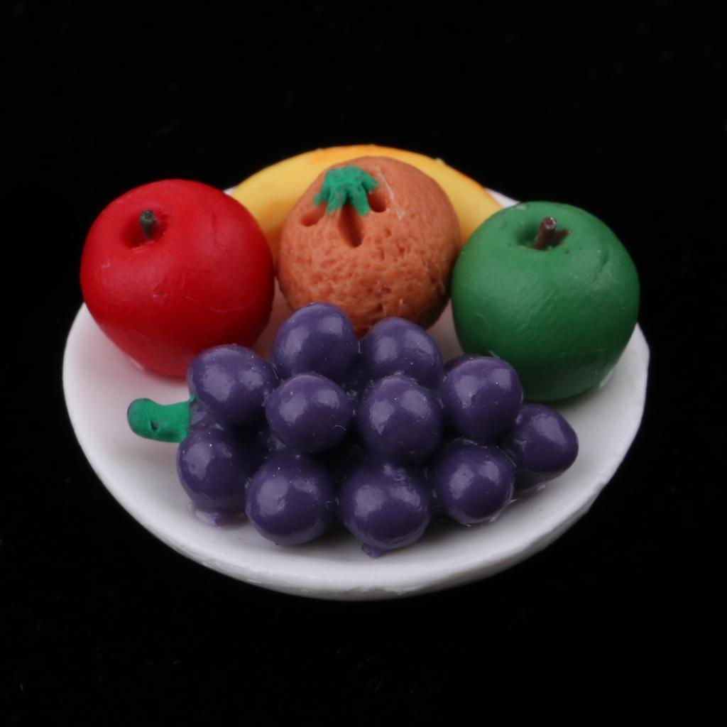 3xDollhouse Miniatures 1:12 Fruit Plate Kitchen Accessories Room Items