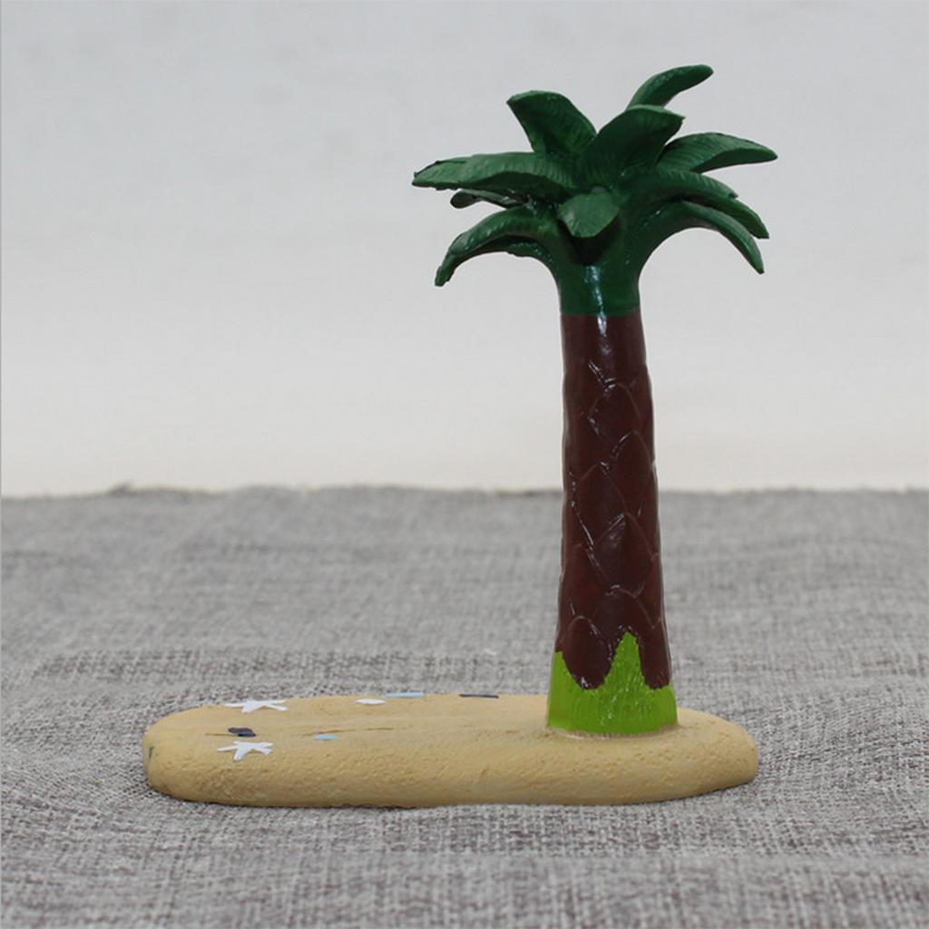 1/12 Dollhouse Miniature Resin Creative Ornaments Coconut Tree Beach Model Fairy Garden Decor
