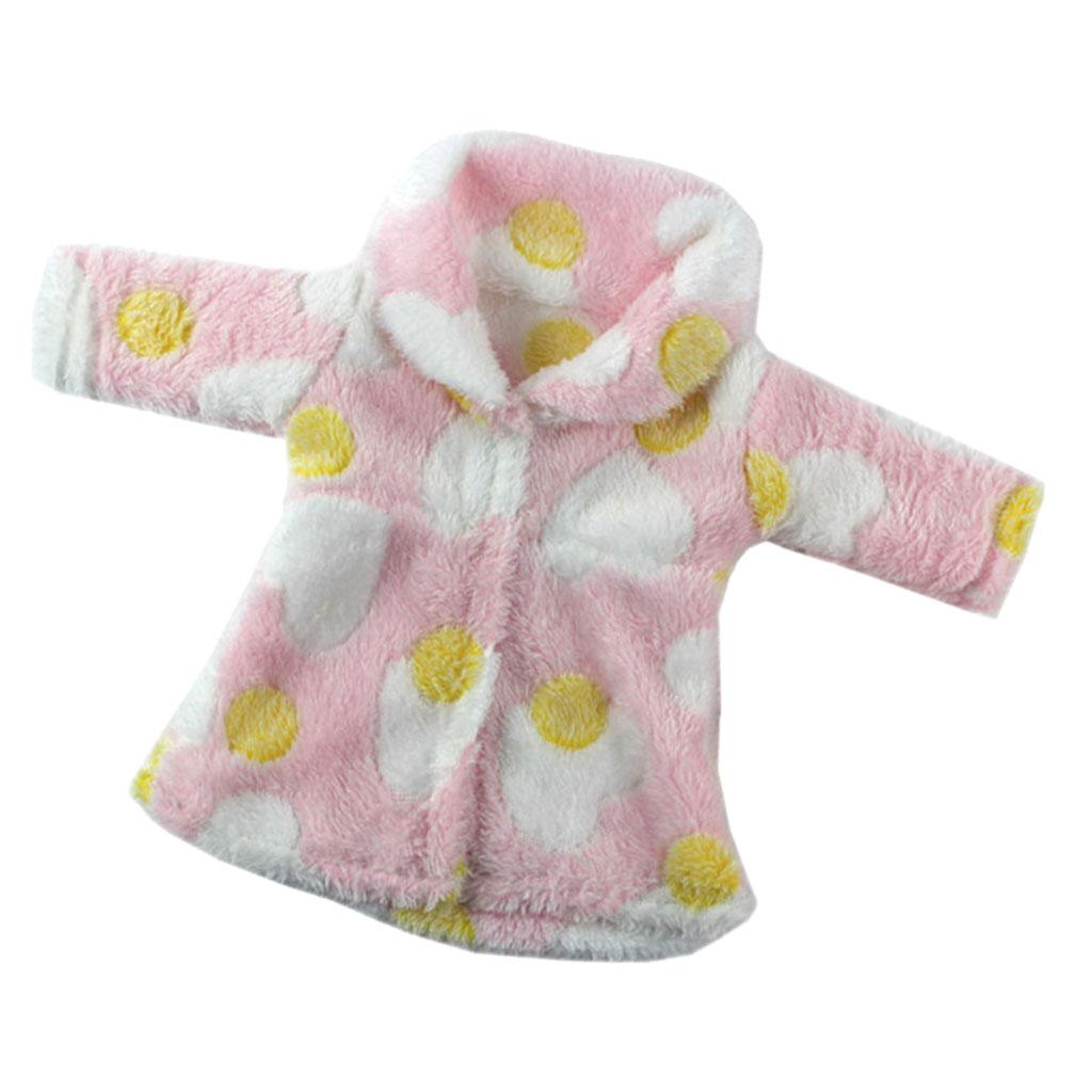 18inch Dolls Clothes Pink Plush Coat Pajamas for American Doll Outfit