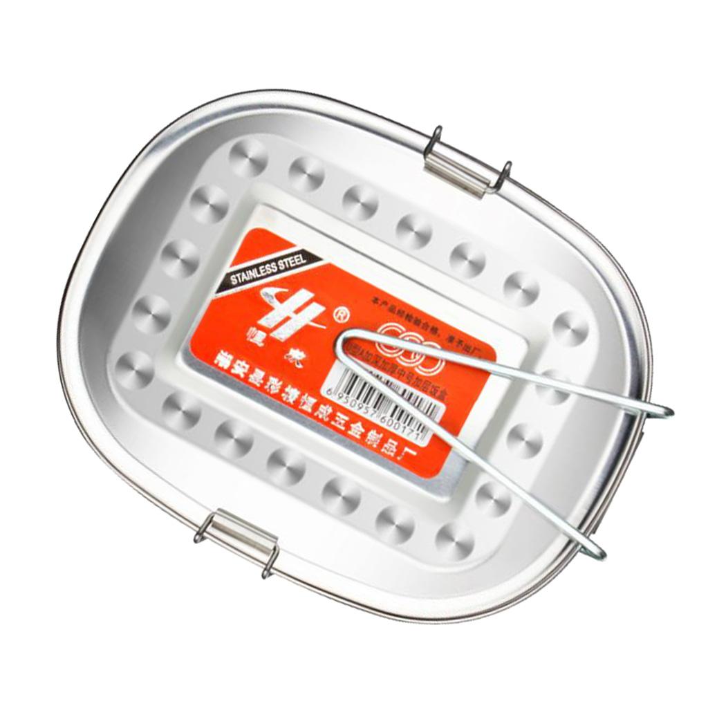 2xStainless Steel Bento Lunch Box Food Containers Storage Lids Medium