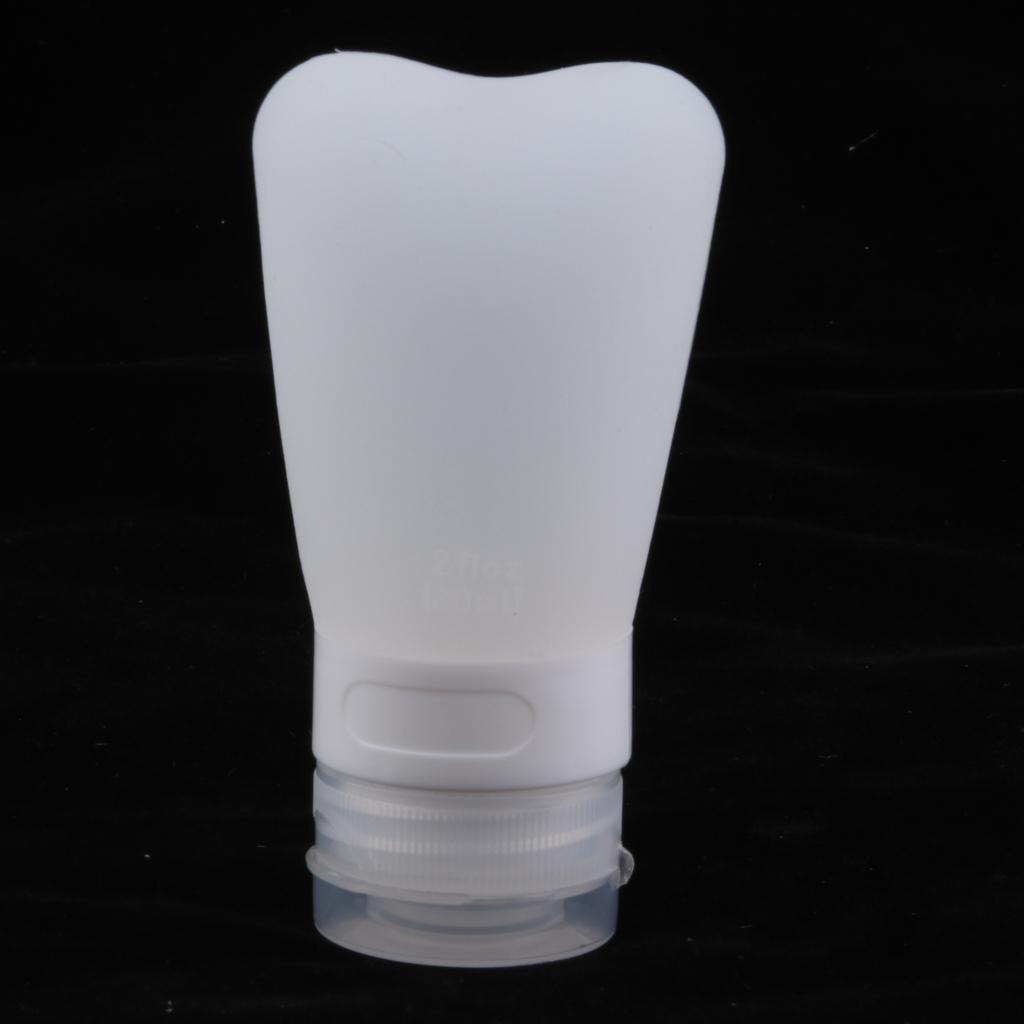 Travel Bottles Refillable Squeezable Silicone Bottles White 60ml