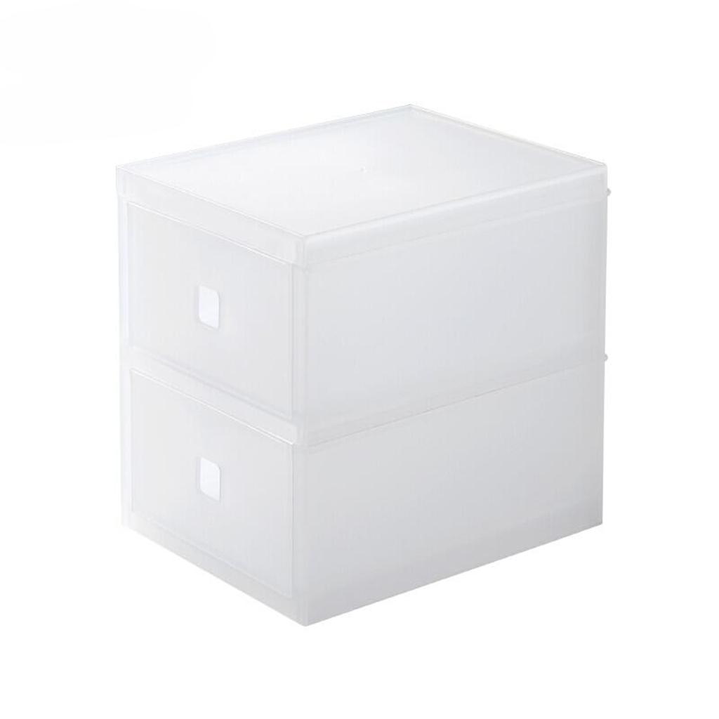 Two Layers Desk Storage Box with Drawer Stationery Trinkets Organizer Case