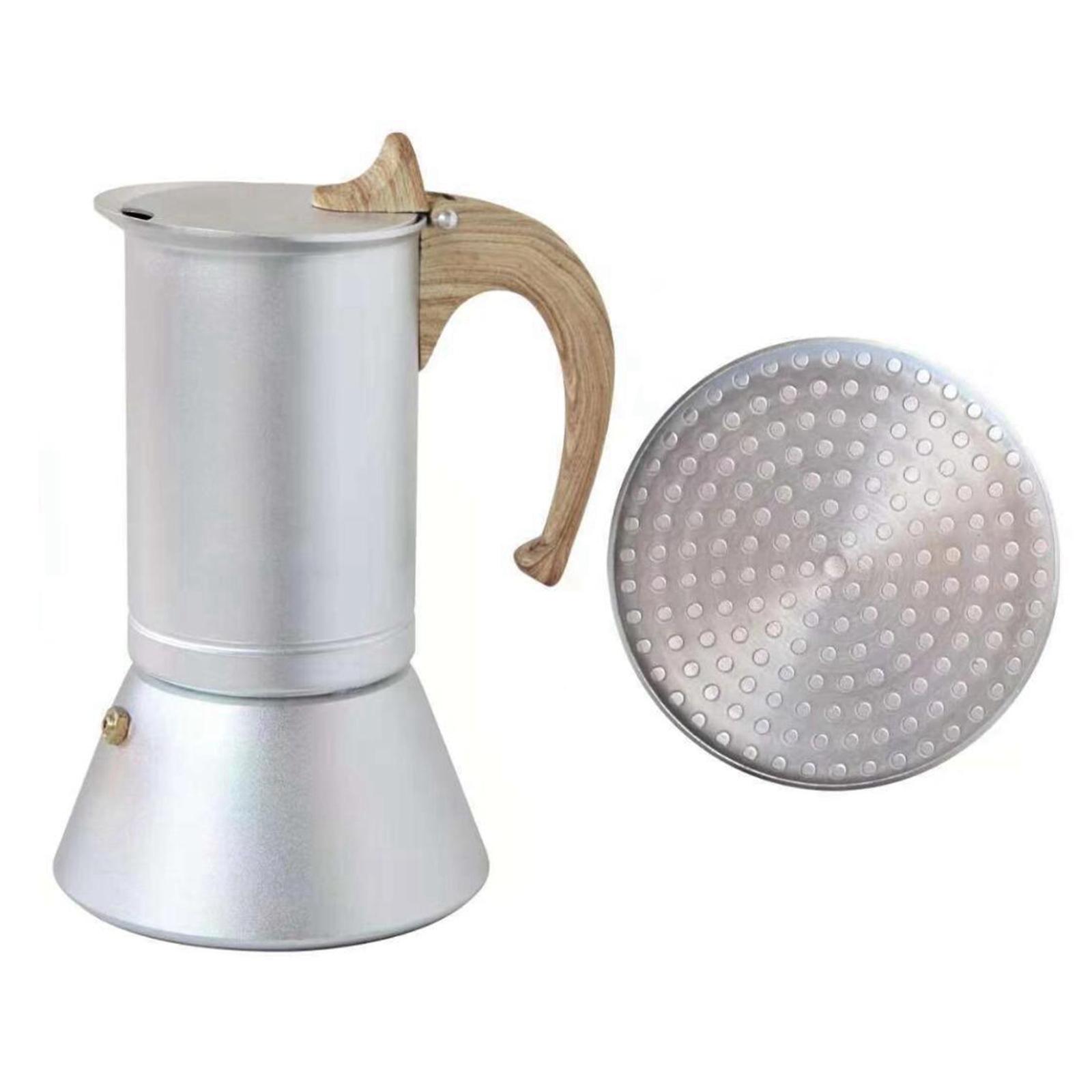 Aluminum Stovetop Espresso Coffee Maker Pot Stainless Steel Base for Home