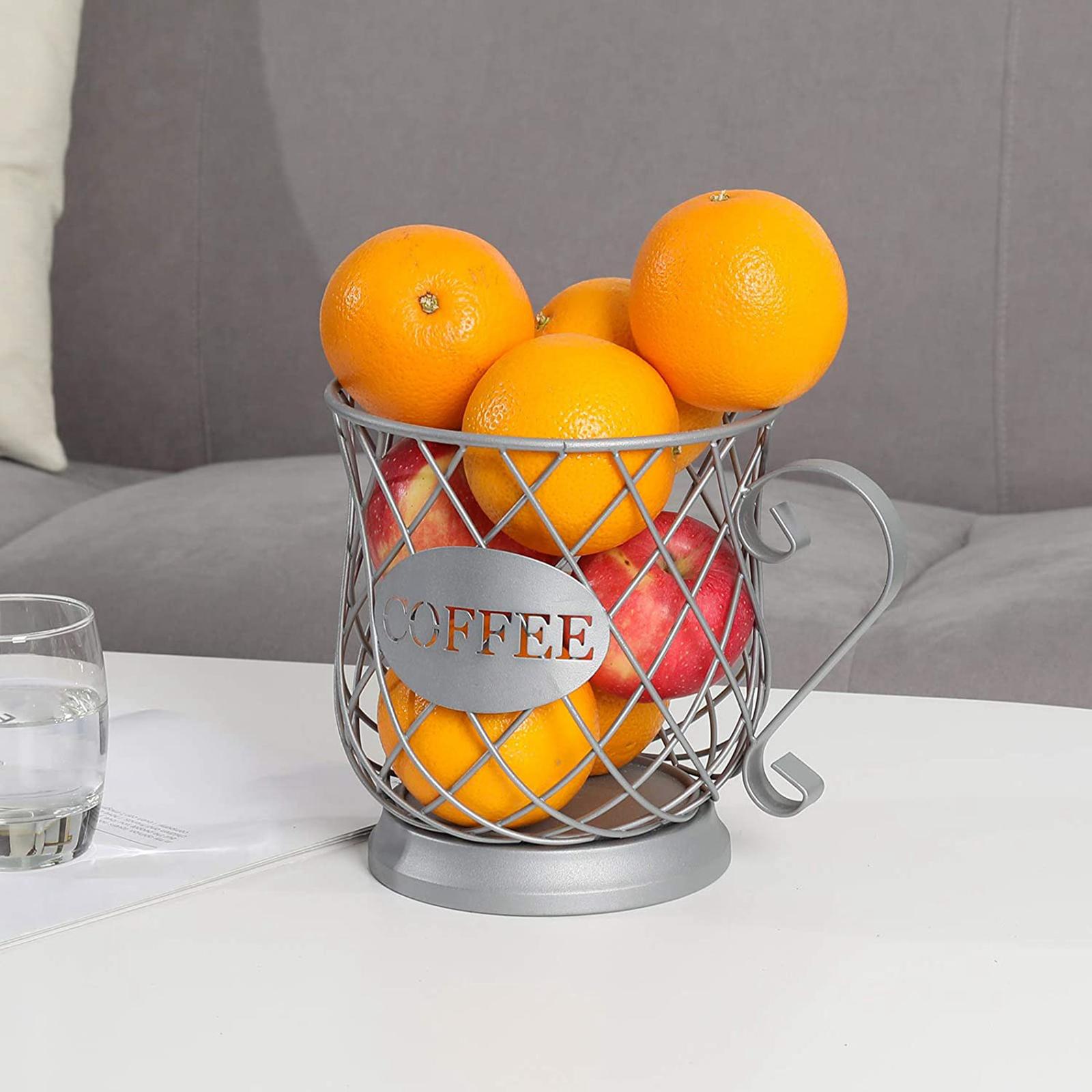 Coffee Storage Basket Capsule Holder Espresso Pod Holder Wire Mug White