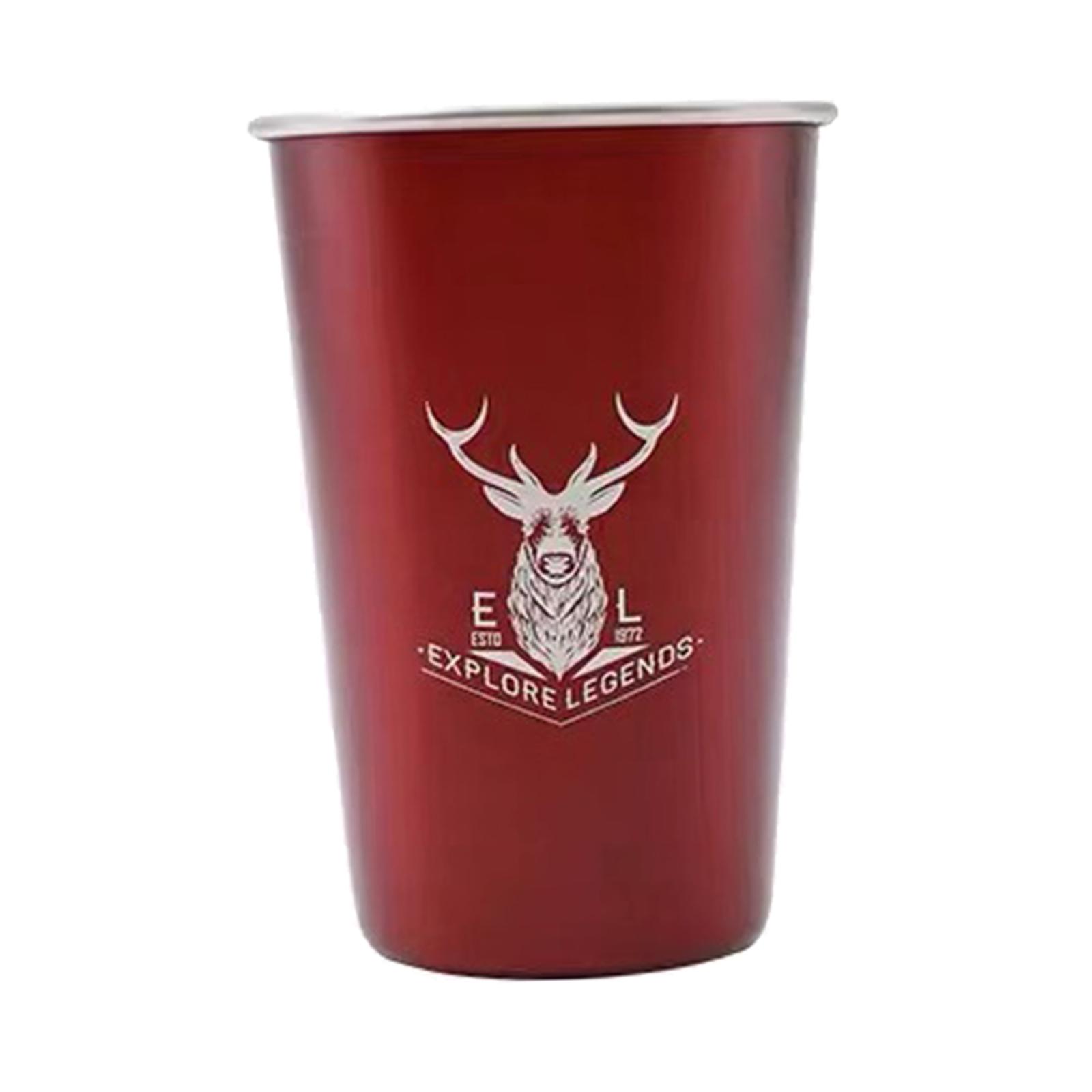 500ml Shatterproof Cold Drinks Beer Mug Cup Stainless Steel Travel Red A