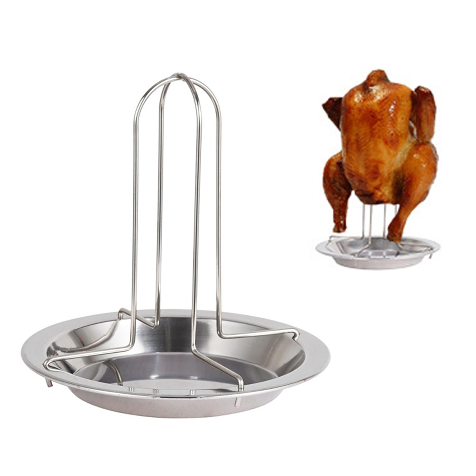 Chicken Roaster Rack, Stainless Steel Beer Can Holder Vertical Roasting