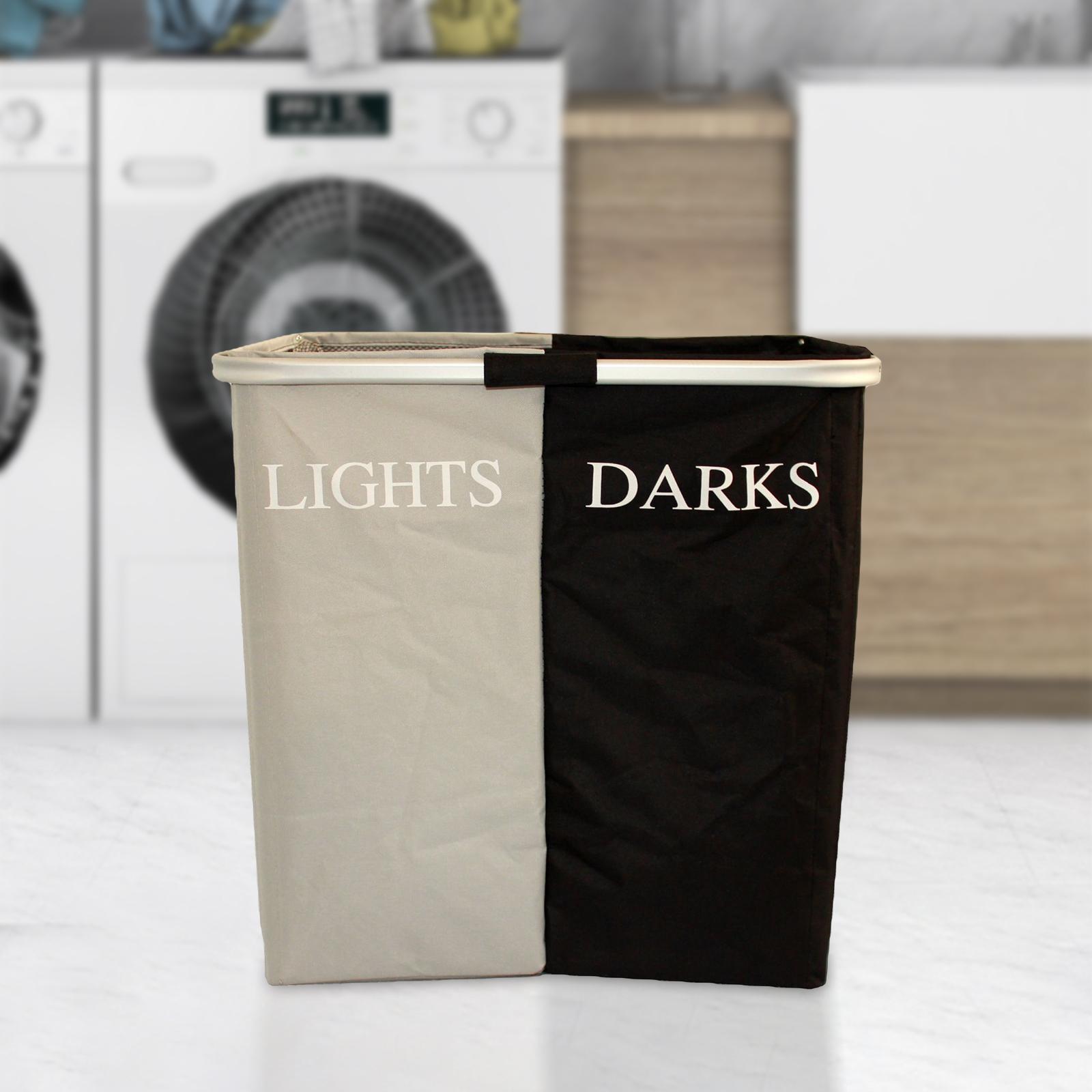 Foldable Laundry Basket Dirty Clothing Storage Bucket  Gray Black 