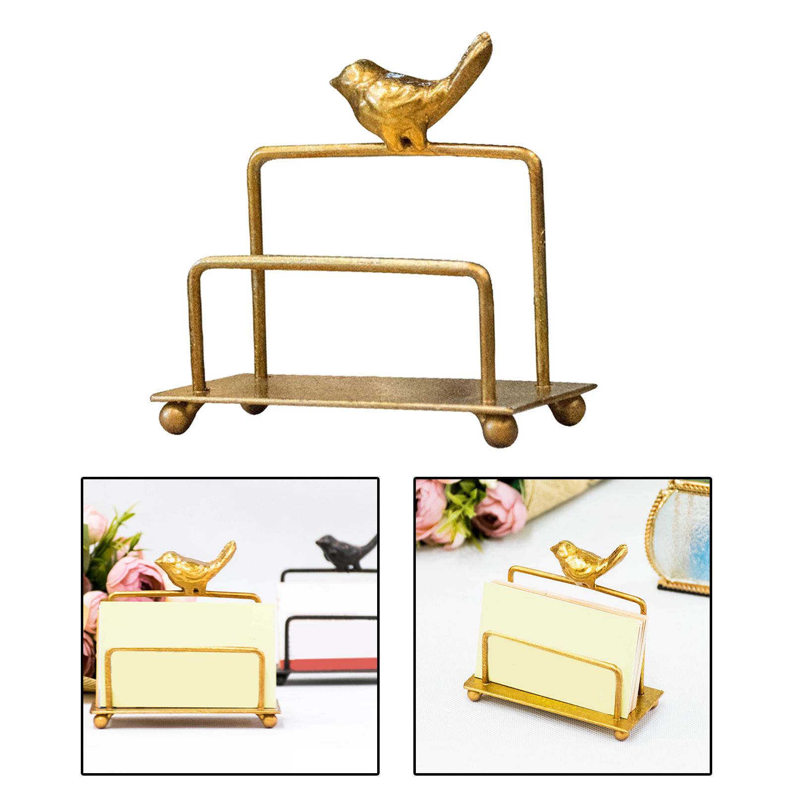 Business Cards Display Holder Stand Organizer for Enterprises Office Schools Golden