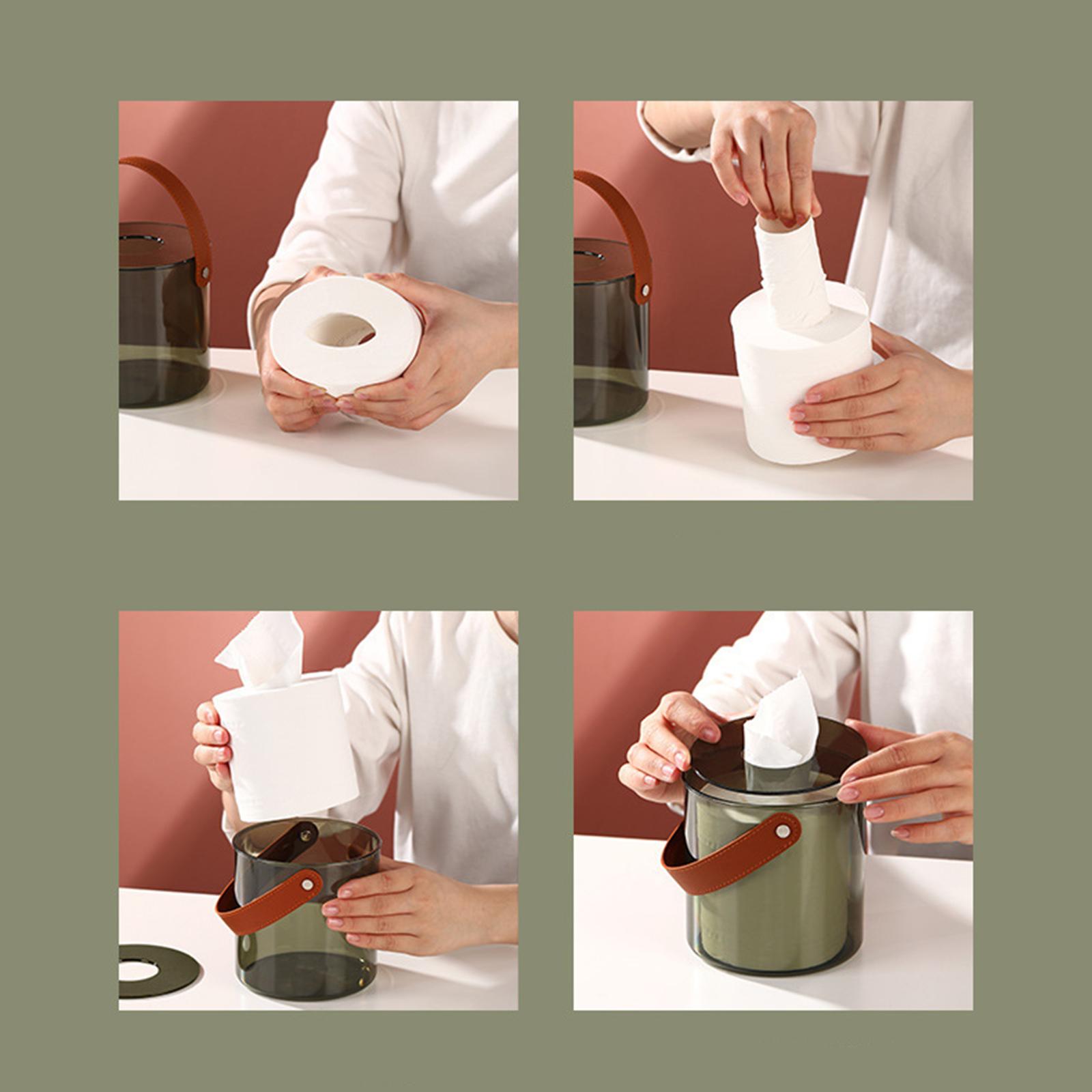 Modern Paper Towel Dispenser Container Household for Bathroom Office Desk Clear 