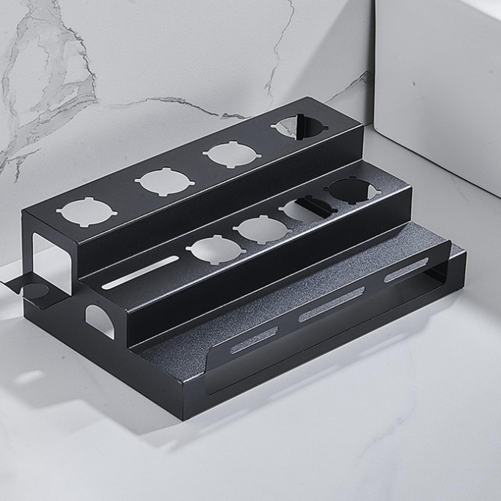 Curling Iron Accessories Storage Shelf Wall Mounted Black