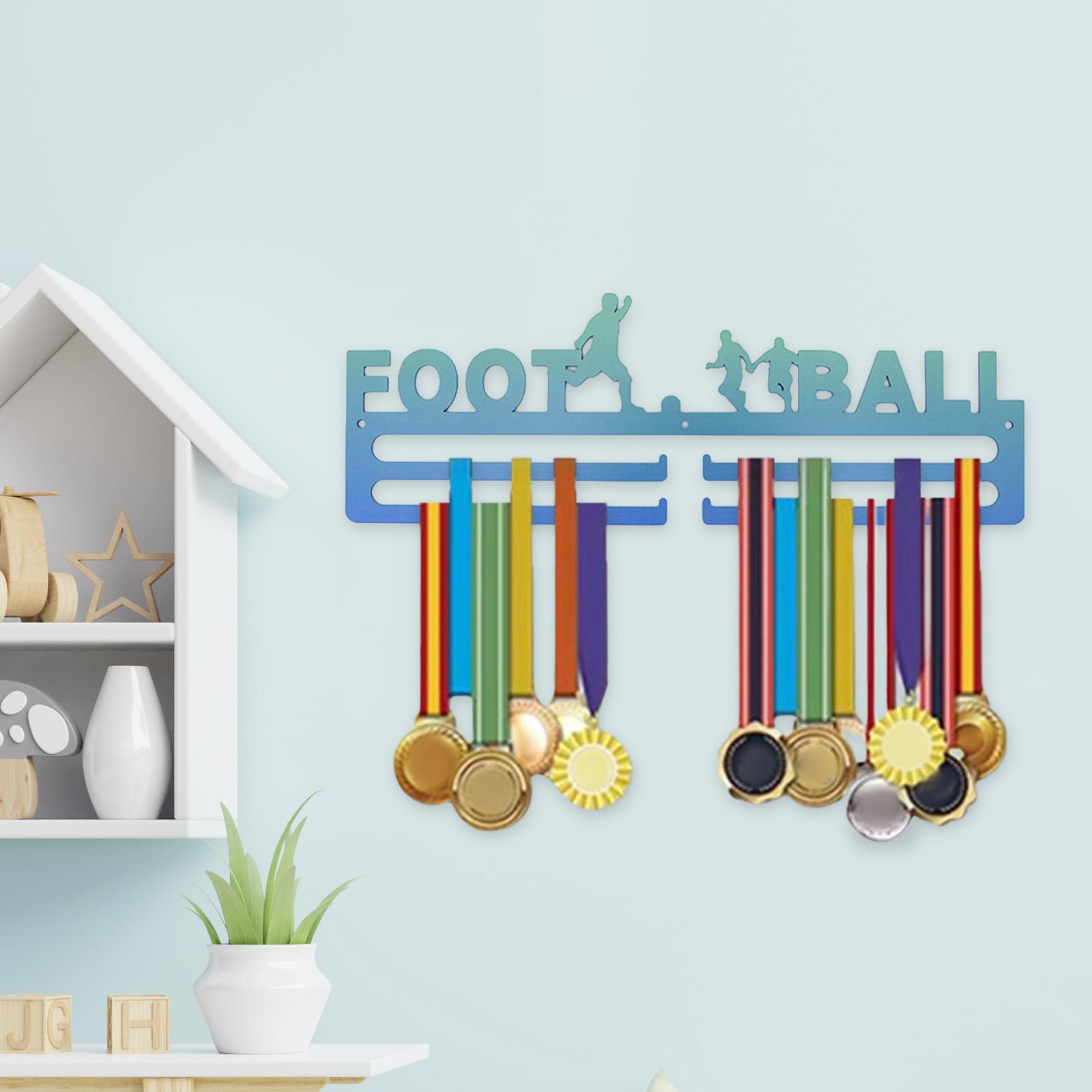 Medal Wall Hooks Gift Display Frame Medal Holder for Office soccer