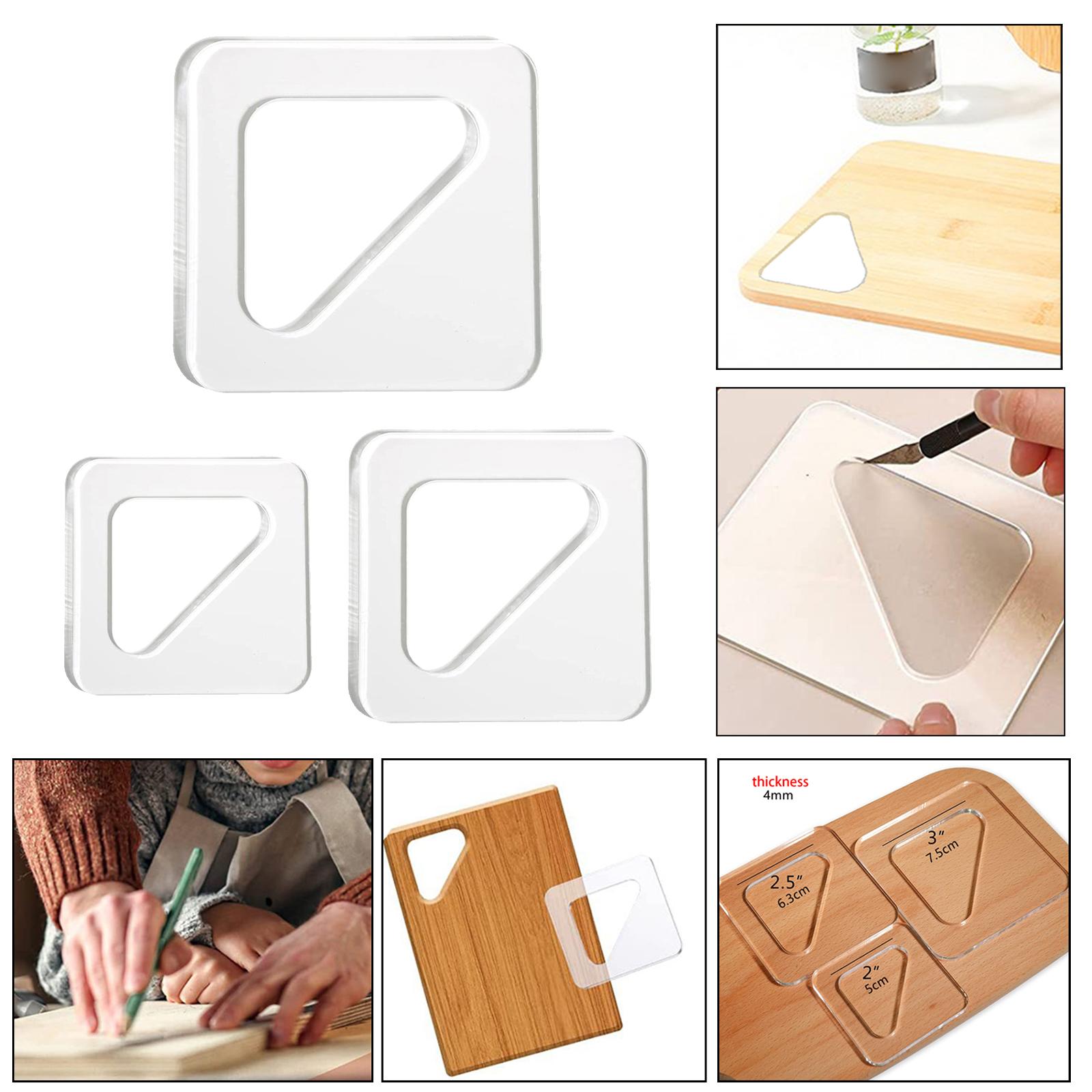 5x3x Triangle Tracing Stencils Guide Tools for Kitchen Clear Acrylic Templates