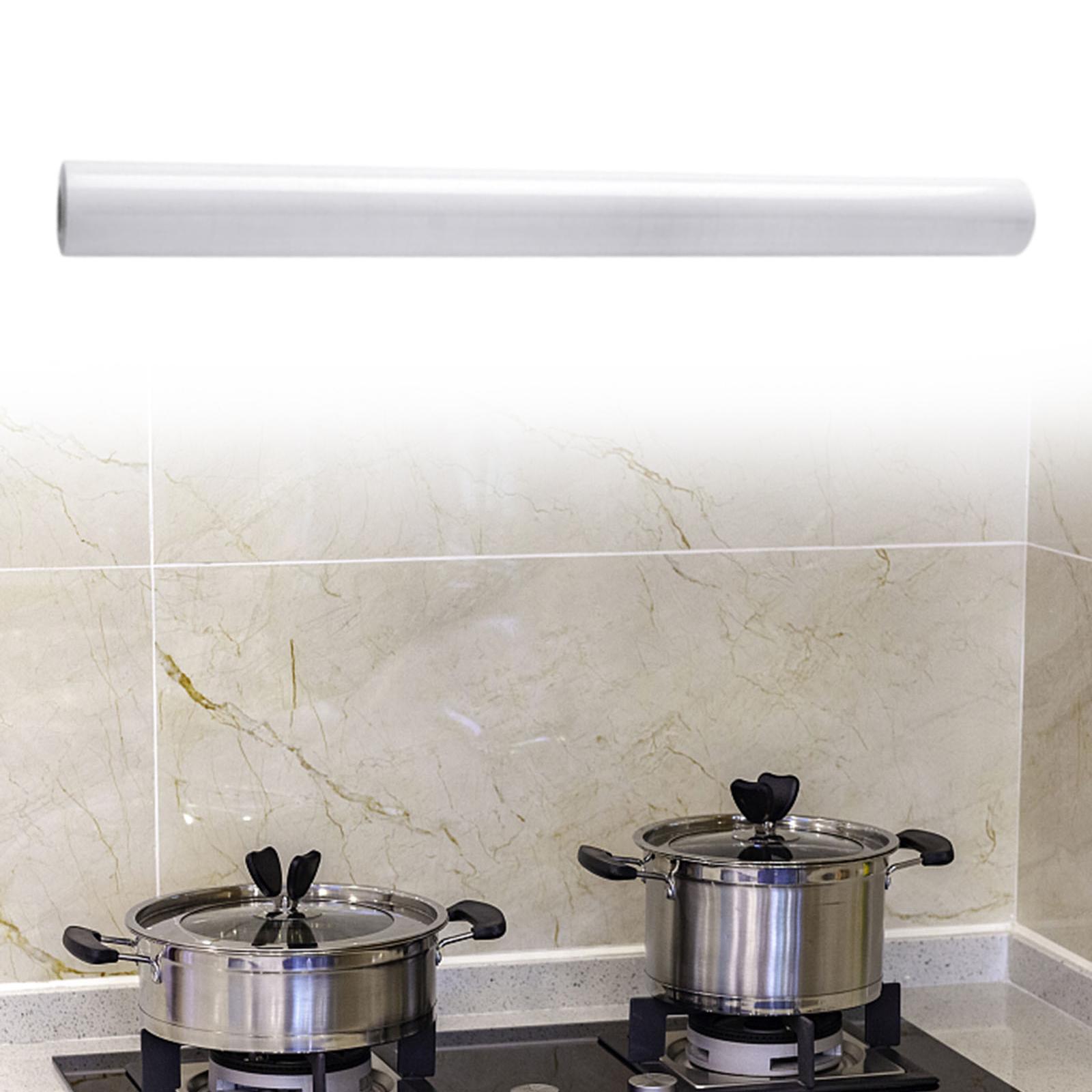 Oilproof Wall Stickers Household Cabinets Counter Kitchen Transparent Stickers 60cmx10m