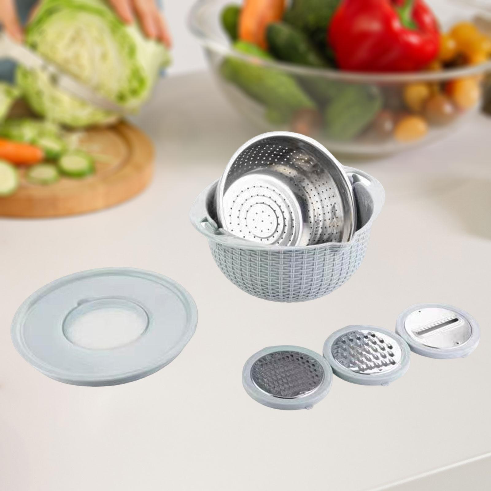 Colander with Mixing Bowl Set Kitchen Colanders Bowl Grapes Spaghetti Barley blue