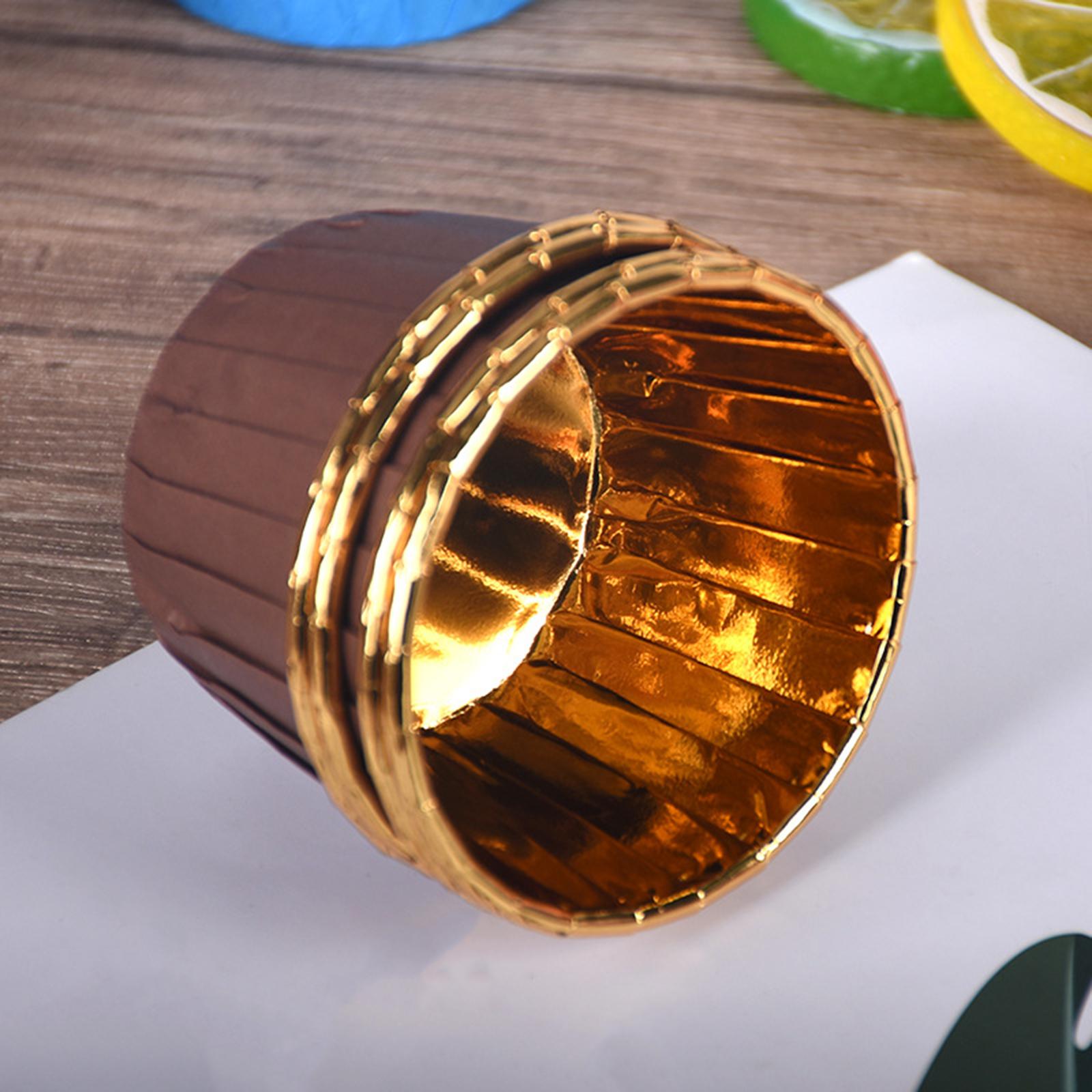 50 Pieces Christmas Cupcake Wrapper Candy for Graduation Birthdays Halloween Golden