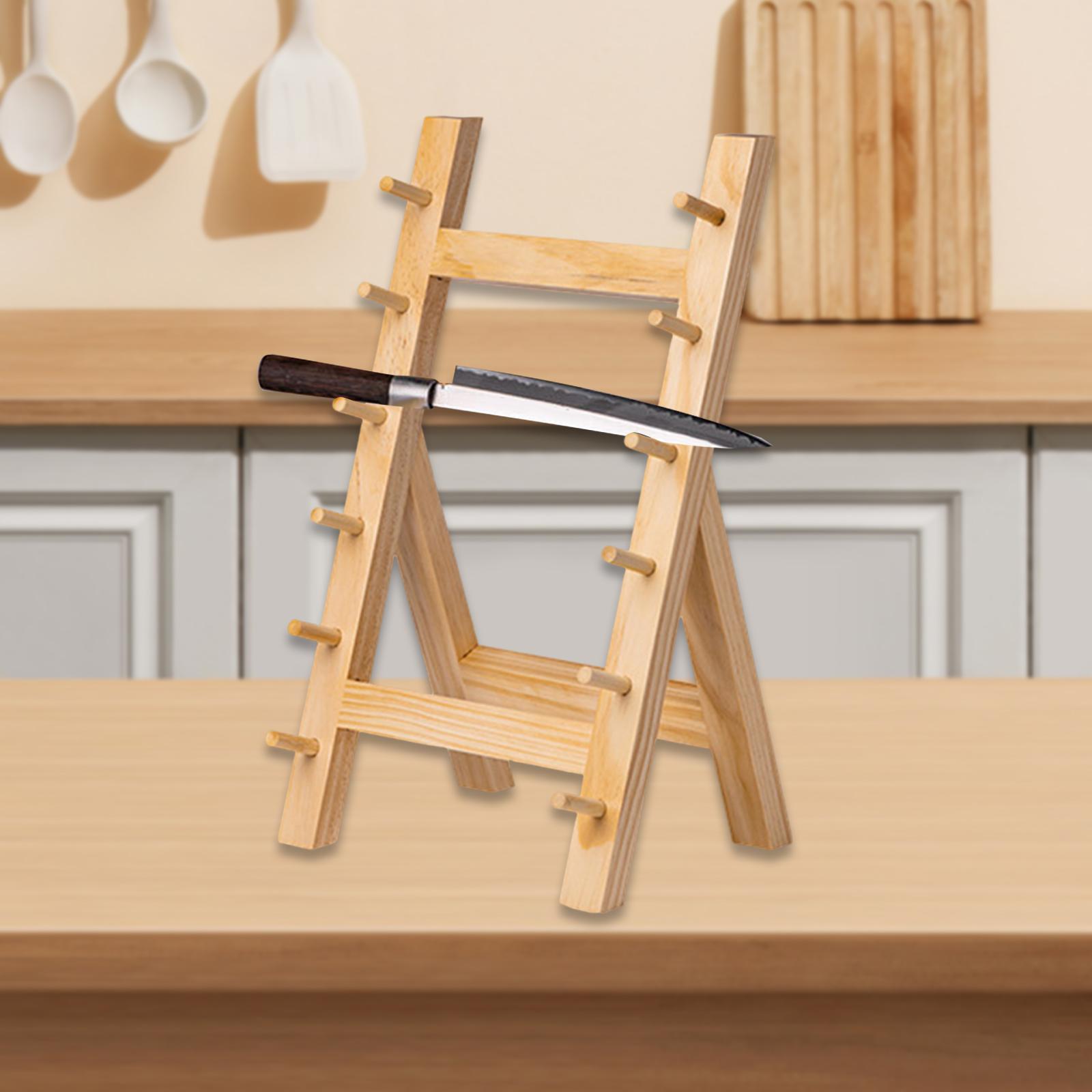 Salmon Knife Shelf Knife Storage Rack for Desktop Collection Cabinets