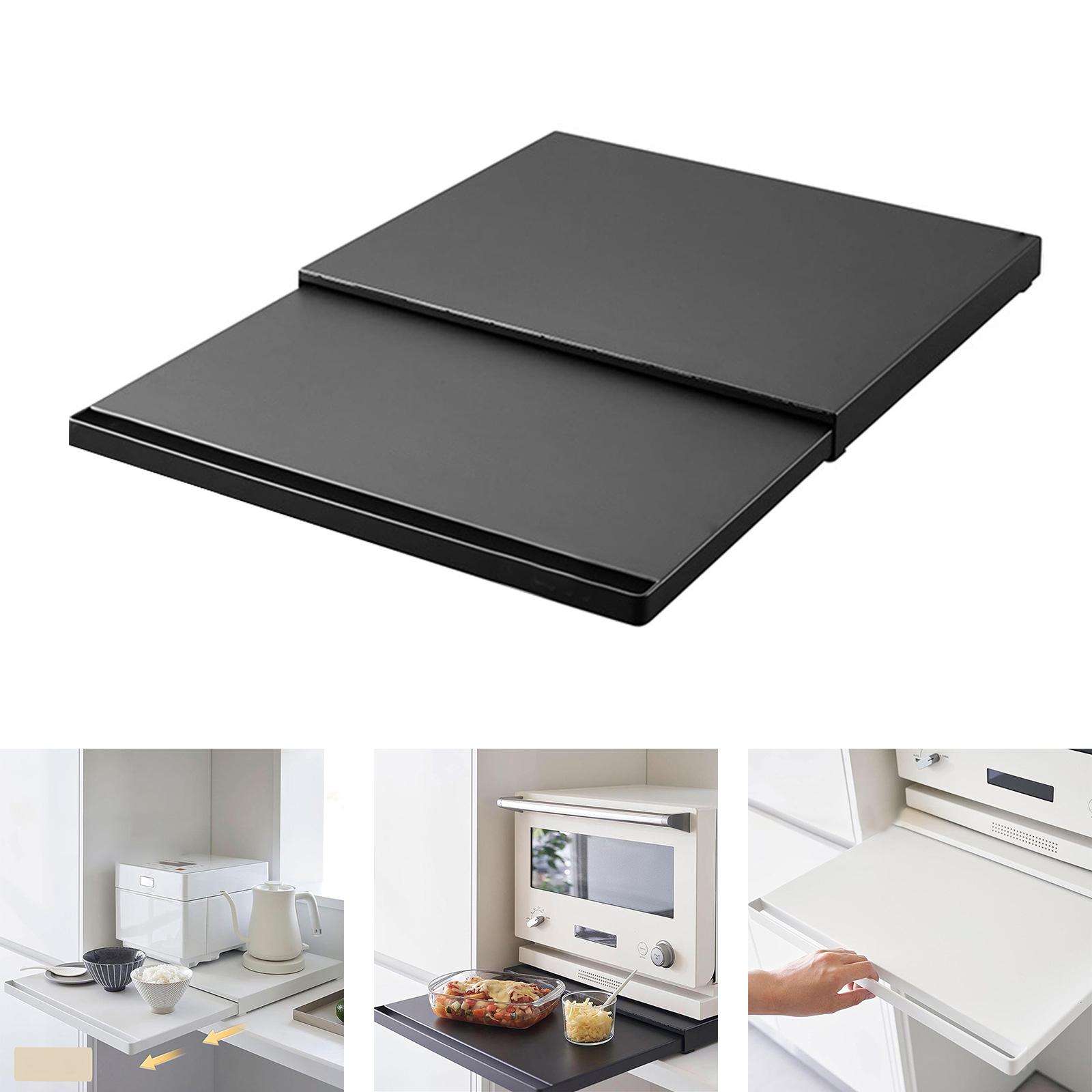 Microwave Oven Rack Stable Space Saving Home Kitchen Desktop Microwave Shelf black