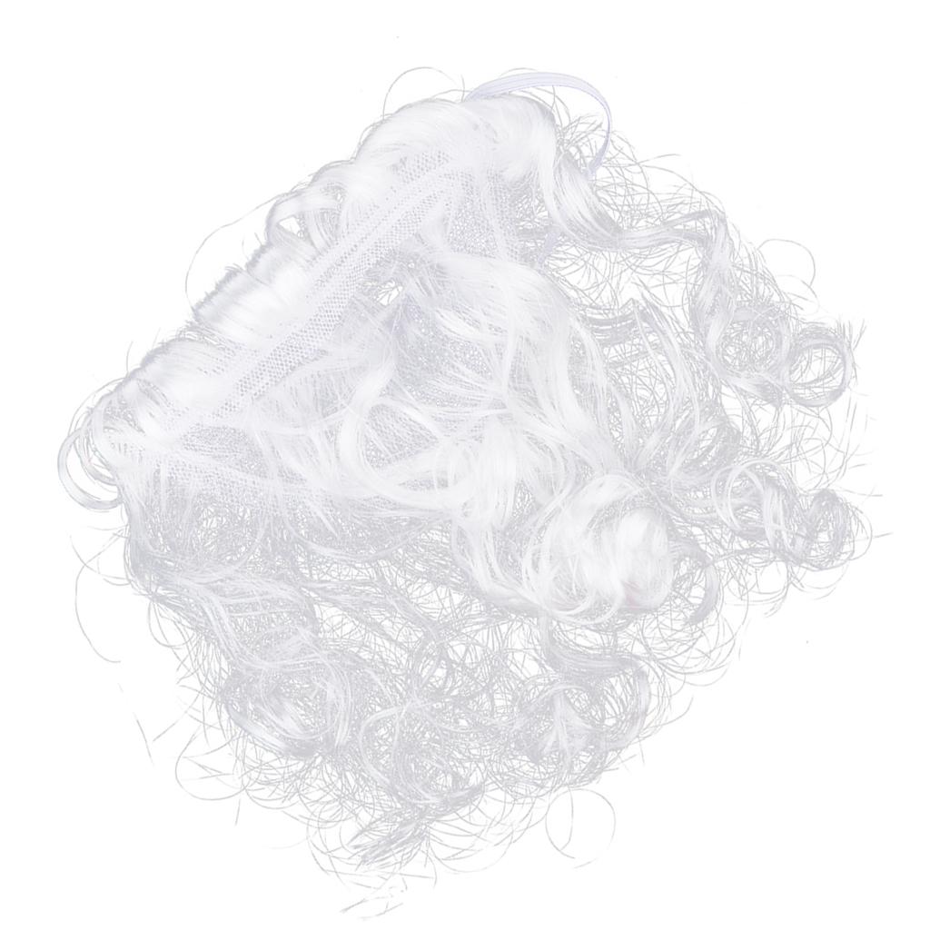 Santa Claus Christmas Party White Curly Wig Beard Adult Fancy Dress Cosplay