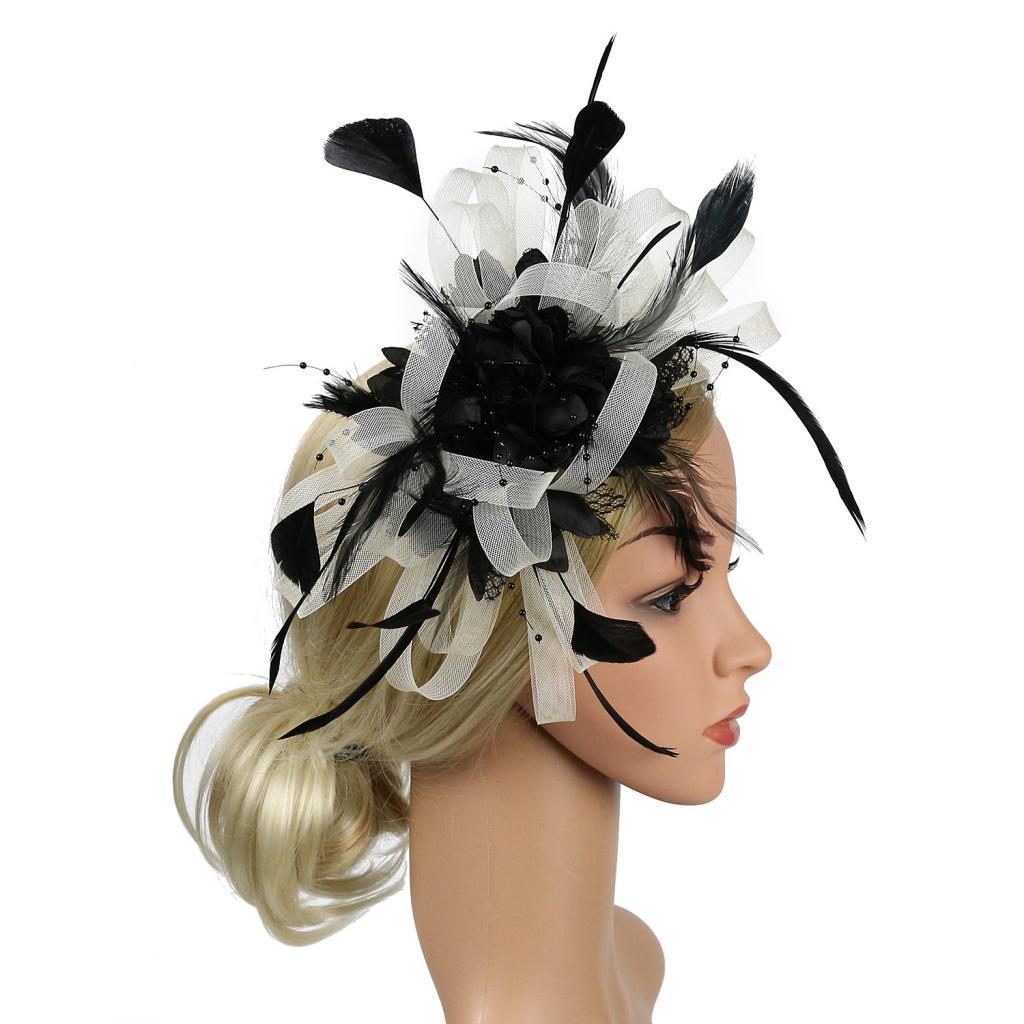 Elegant Headpiece Royal Ascot Party Wedding Sinamay Headband and Clip Fascinator