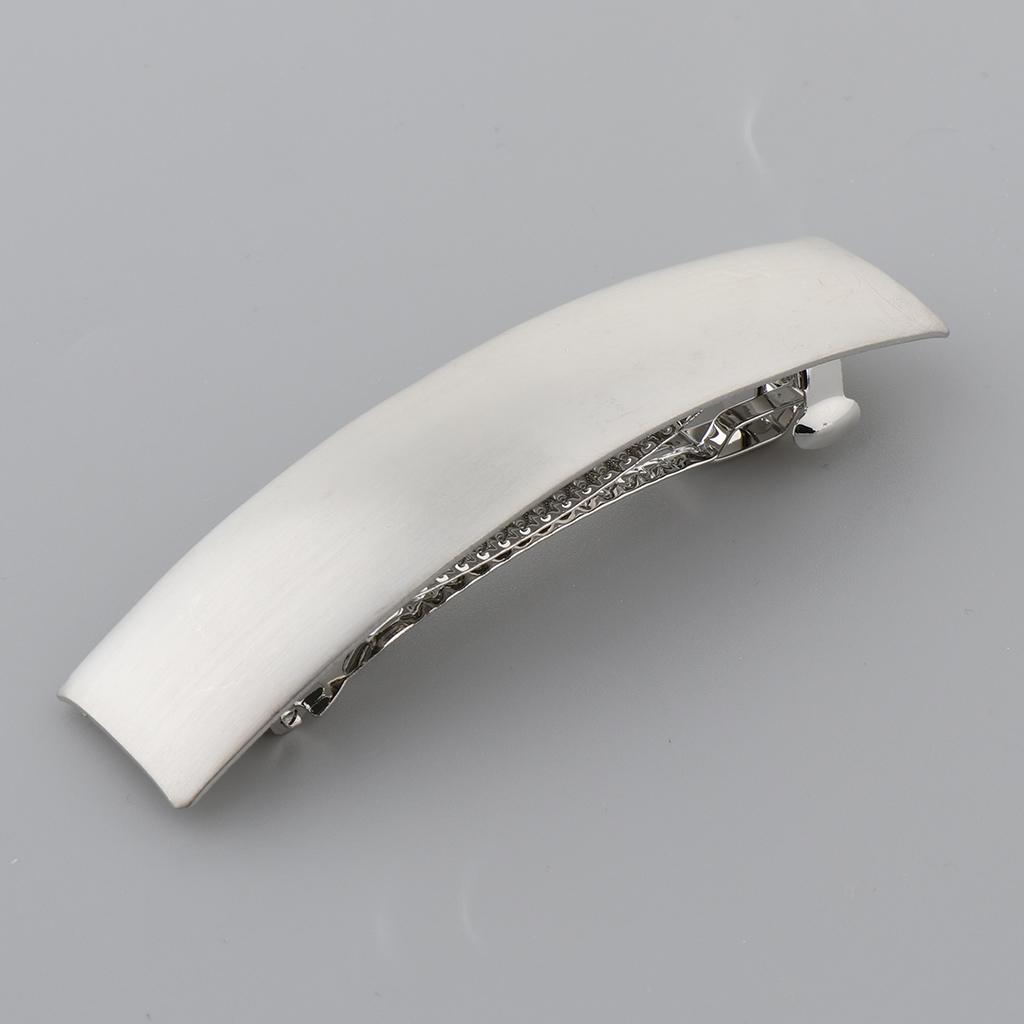 2Pcs Brushed Metal French Clips Spring Barrettes Ponytail Holder for Womens