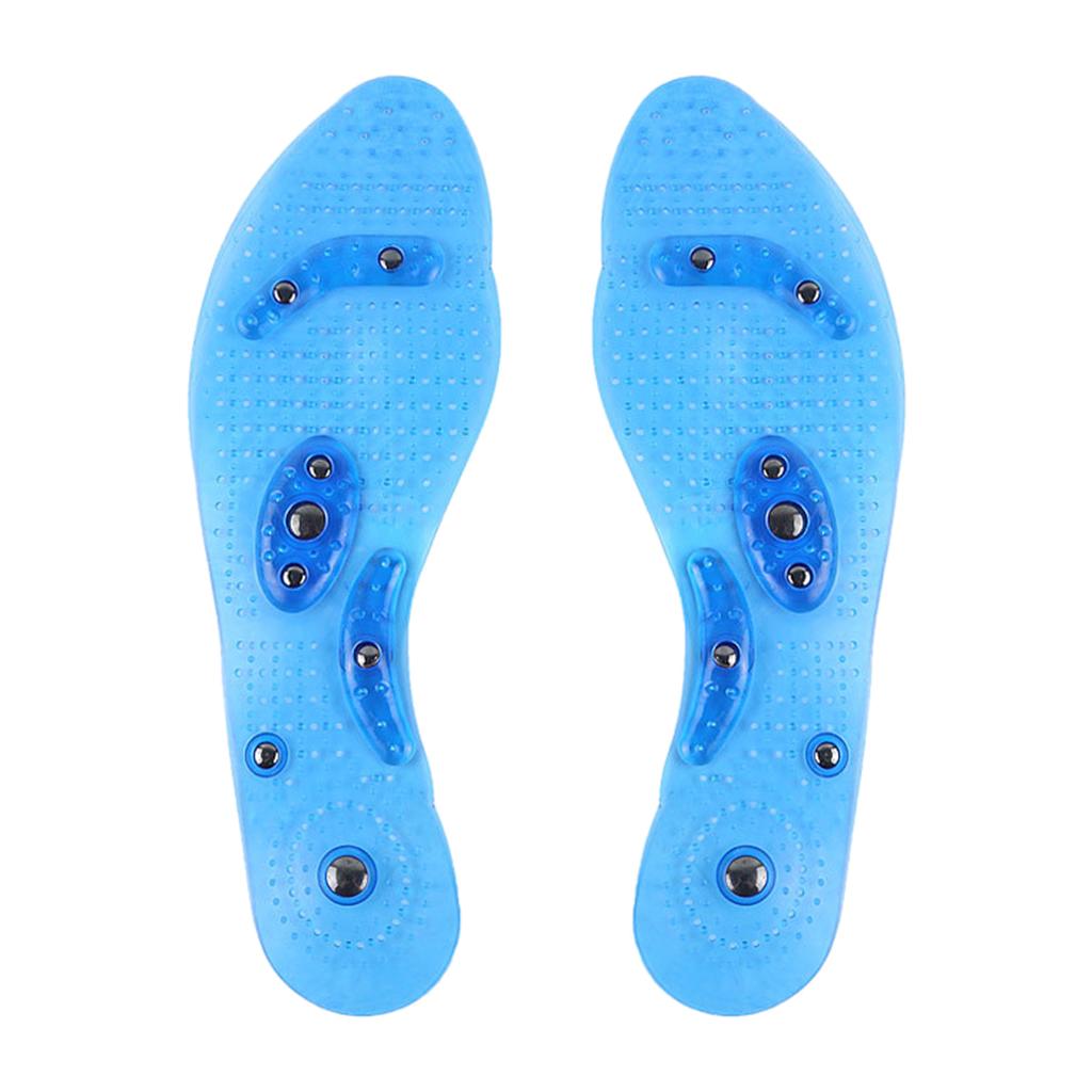 Acupressure Magnetic Therapy Insoles Breathable Shoe Insert Pads Blue S