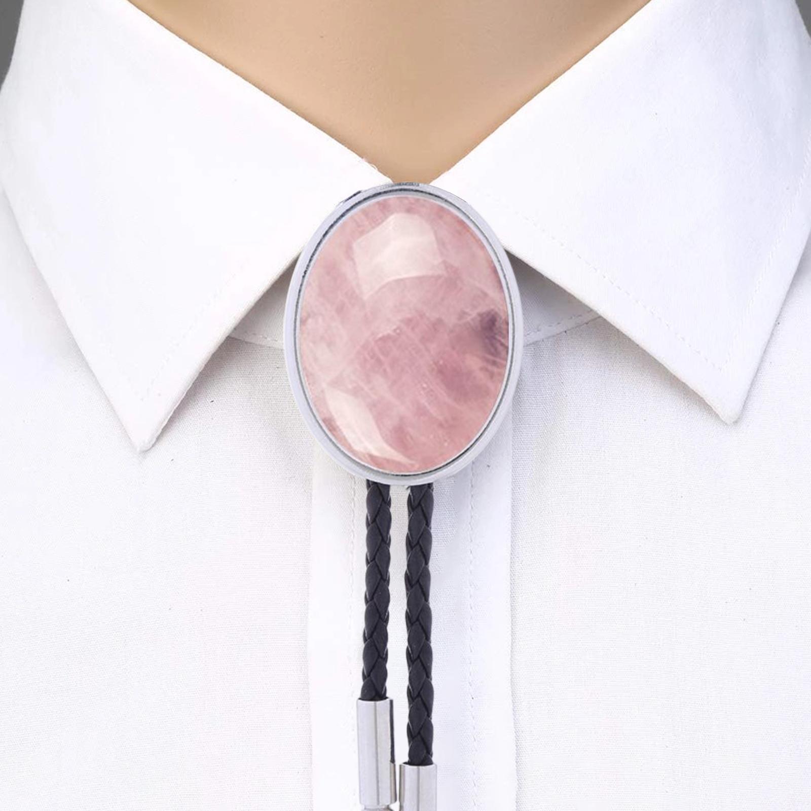Cowgirl Bolo Tie Necktie Adjustable with Pendant for Hoodies Anniversary Pink