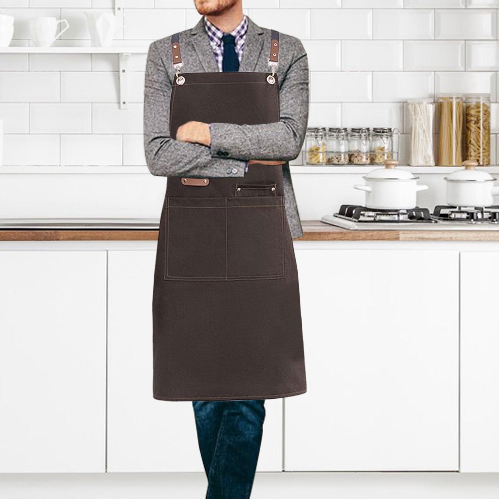Kitchen Cooking Aprons Adjustable Straps Farmhouse Apron for Bartenders coffee