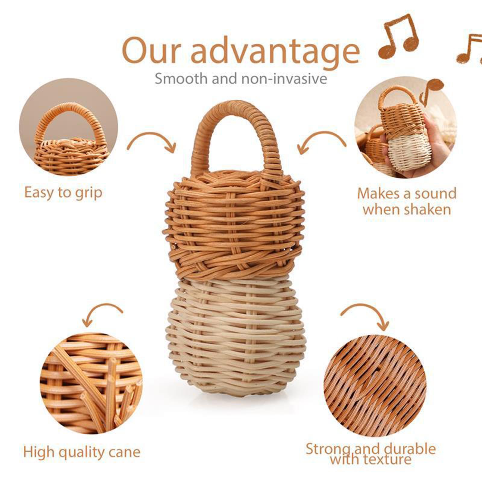 Rattan Rattles Crib Gift Lovely Braided Educational Toy Handmade Baby Rattle