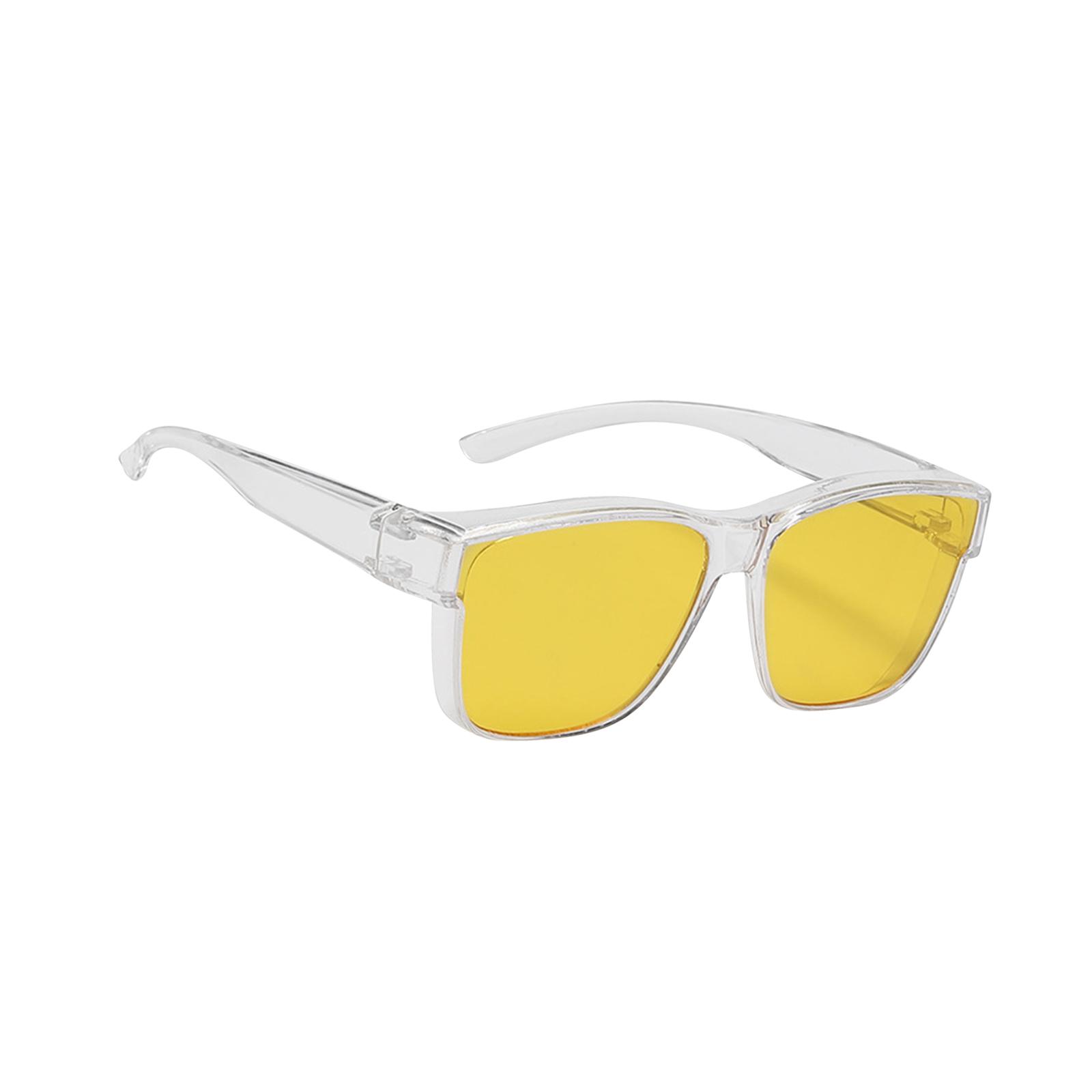 Driving Glasses Cycling Traveling Eyewear Outdoor Women Rectangle Sunglasses Clear Yellow