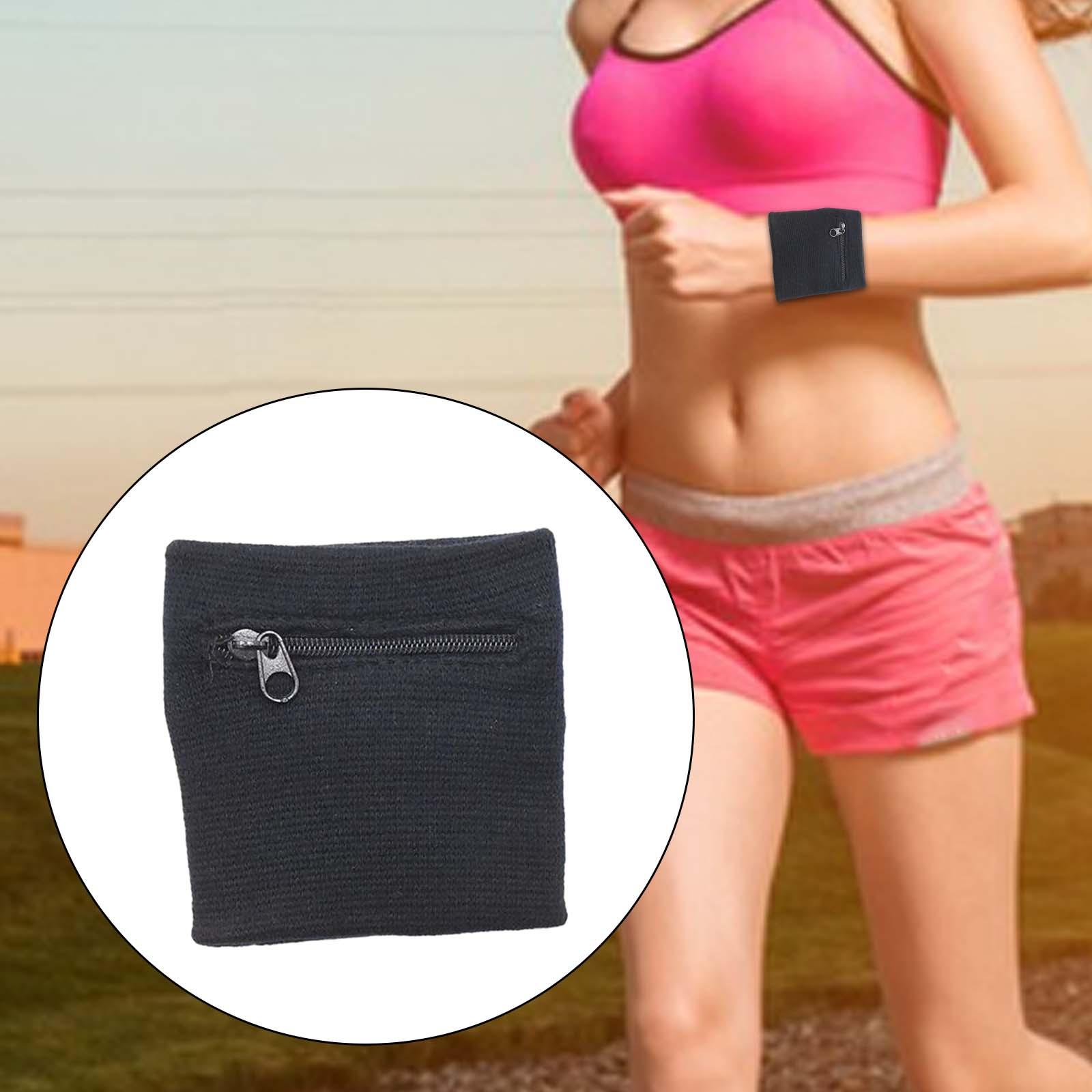 Wrist Wallet Pouch Bag Band Zipper Running Running Sports Pocket Black