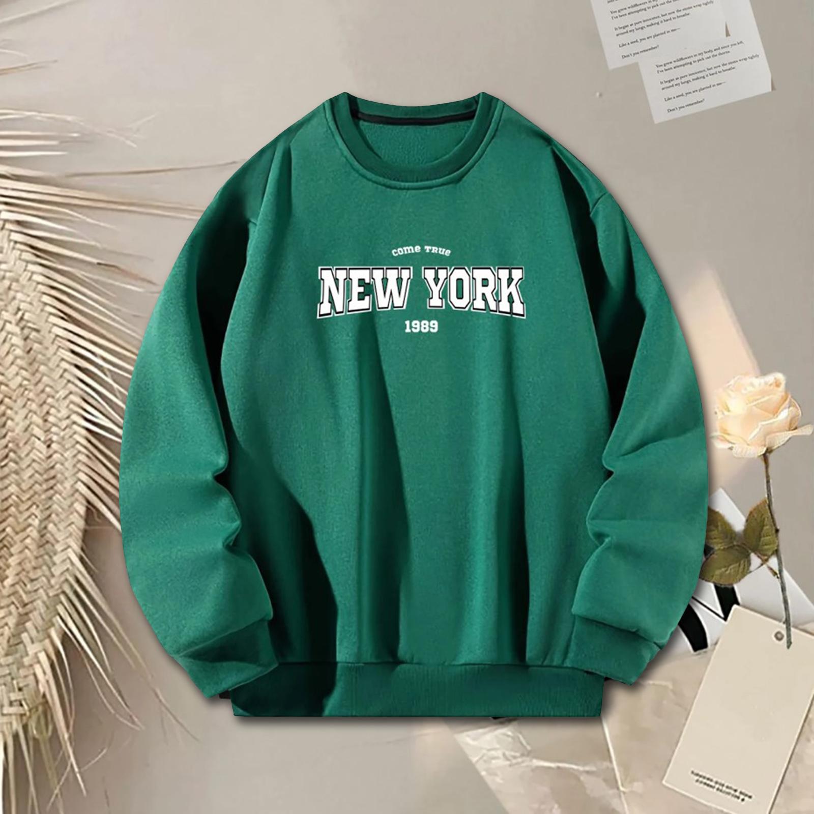 Men's Women's Crewneck Sweatshirt Walking Y2K Camping Long Sleeve Streetwear