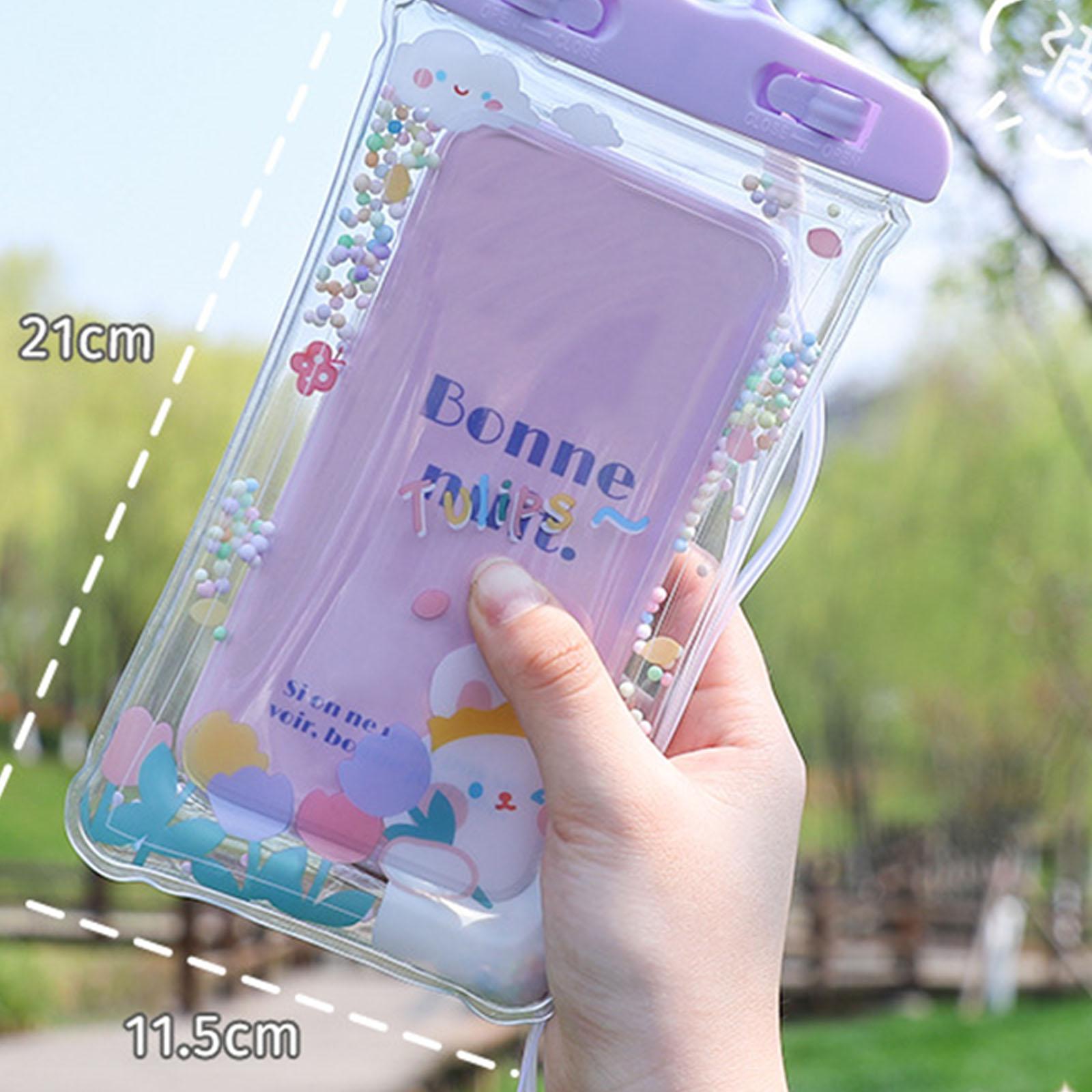 Waterproof Phone Bag Pouch PVC Multifunctional Universal Phone Dry Bag Purple