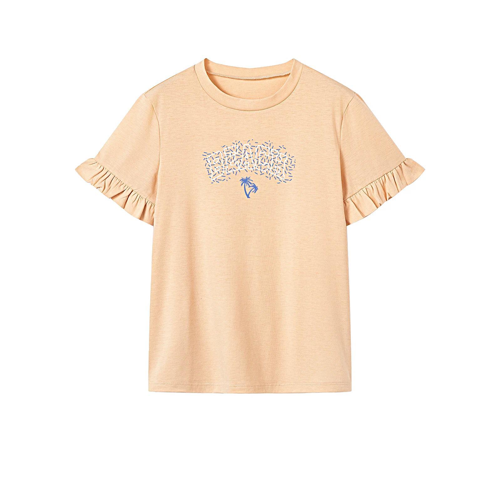 Women's T Shirt Summer Casual Short Sleeve Top for Backpacking Street Travel XL