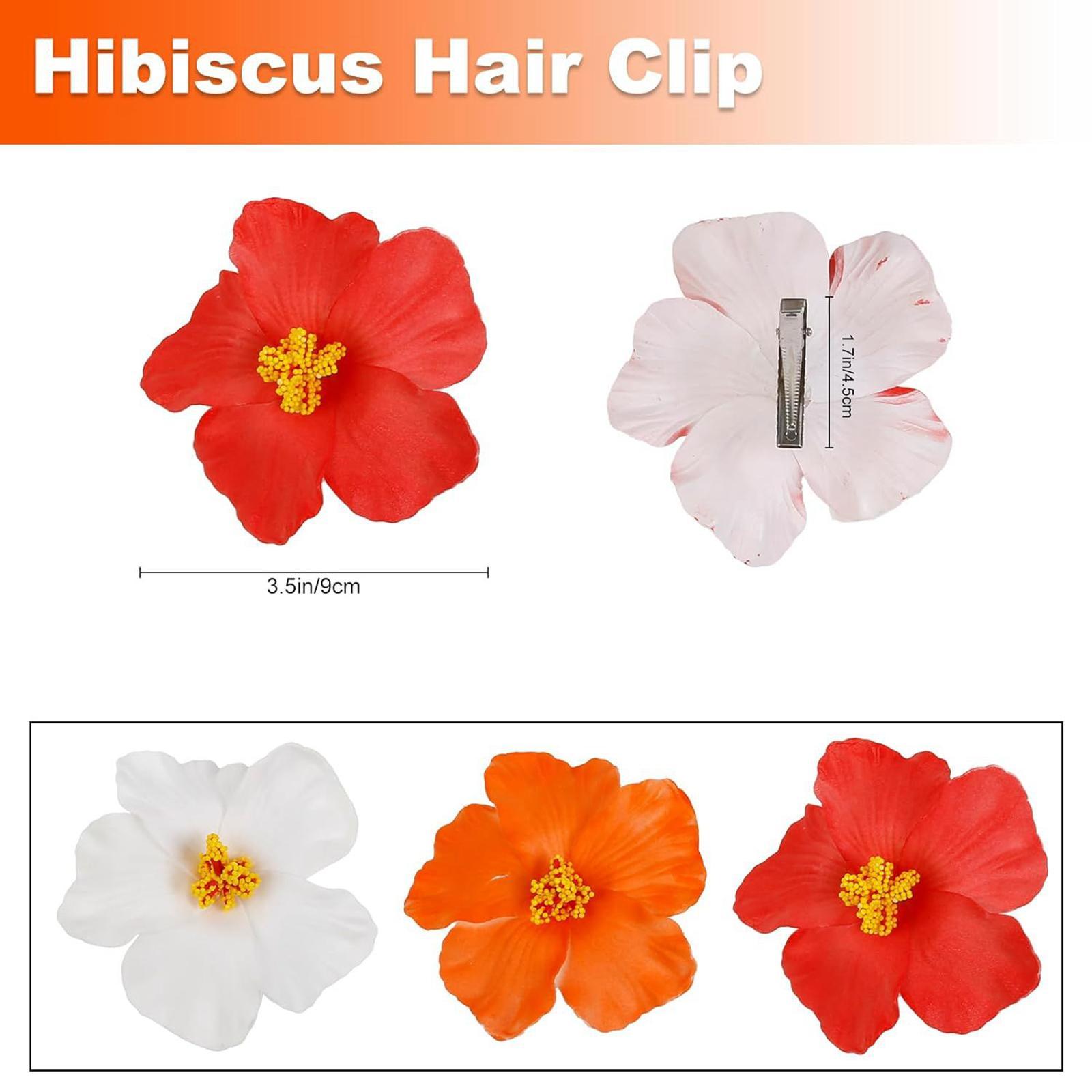 3Pcs Artificial Tropical Flower Hair Clips Barrettes for Wedding Women Girls