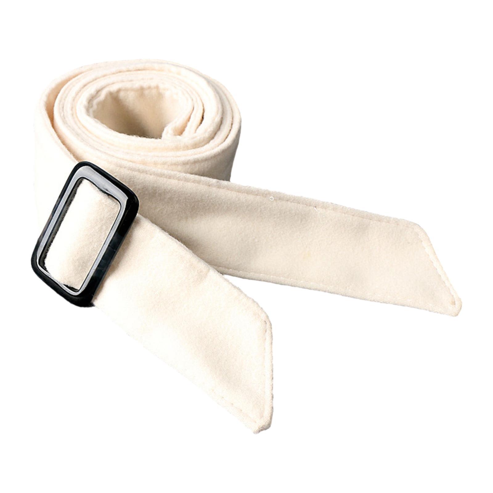 Women Wool Overcoat Waist Belt Beige White