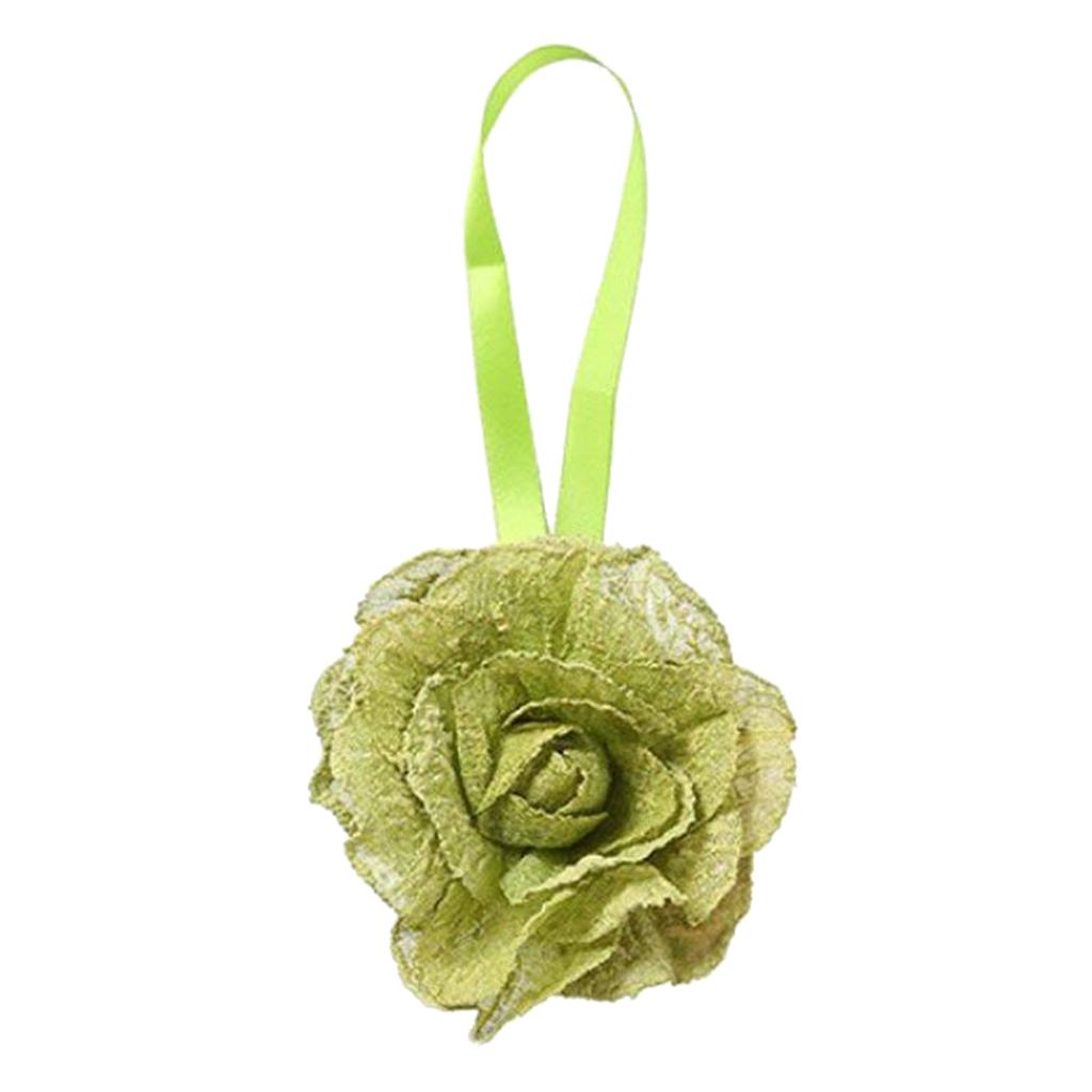 Seersucker Flower Magnetic Decorative Curtain Drapes Tiebacks Green