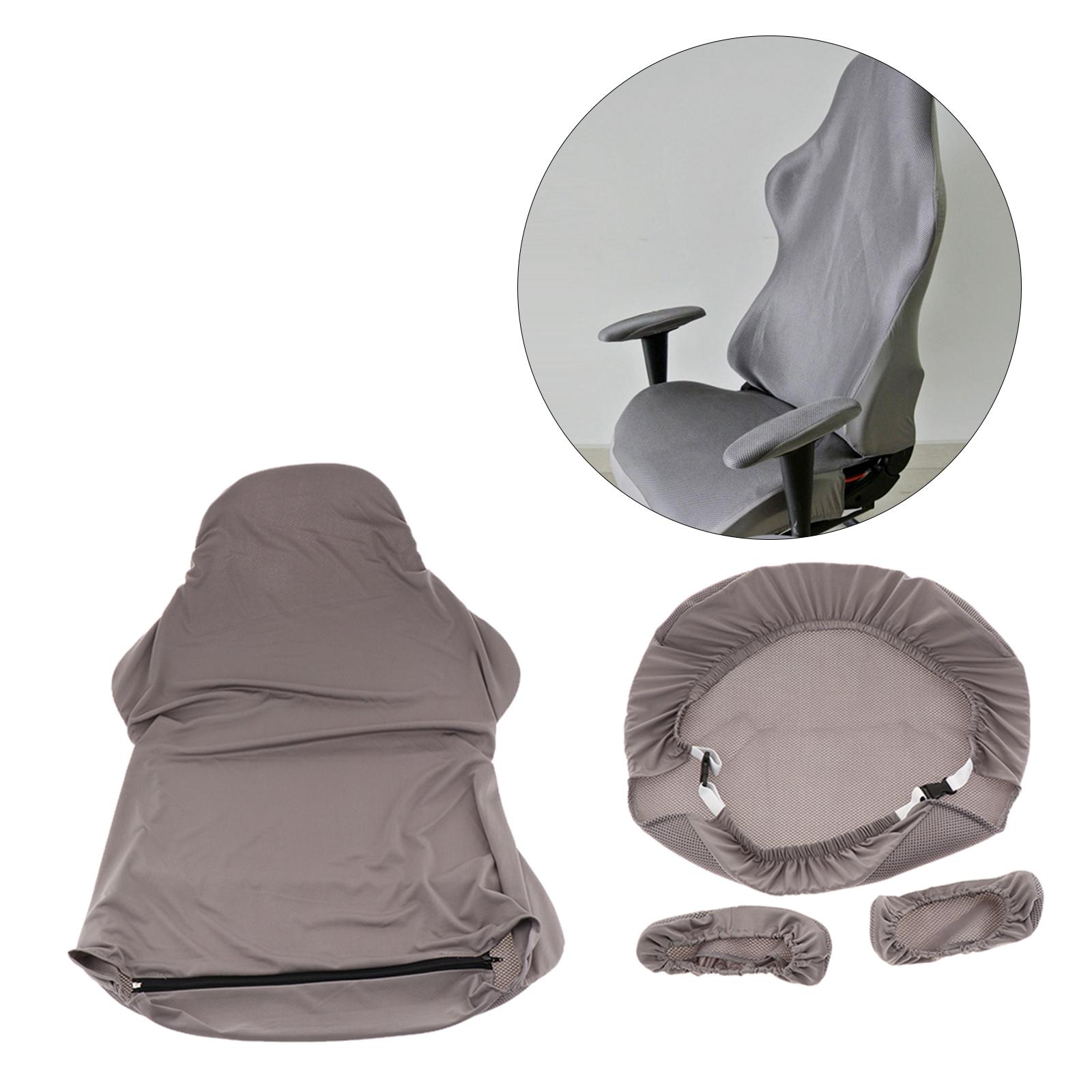 Computer Stretch Swivel Gaming Chair Slipcover Cover  Gray