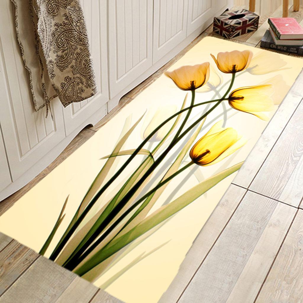 Absorbent Door Mat Non Slip Runner Rug Flower pattern 40x120cm