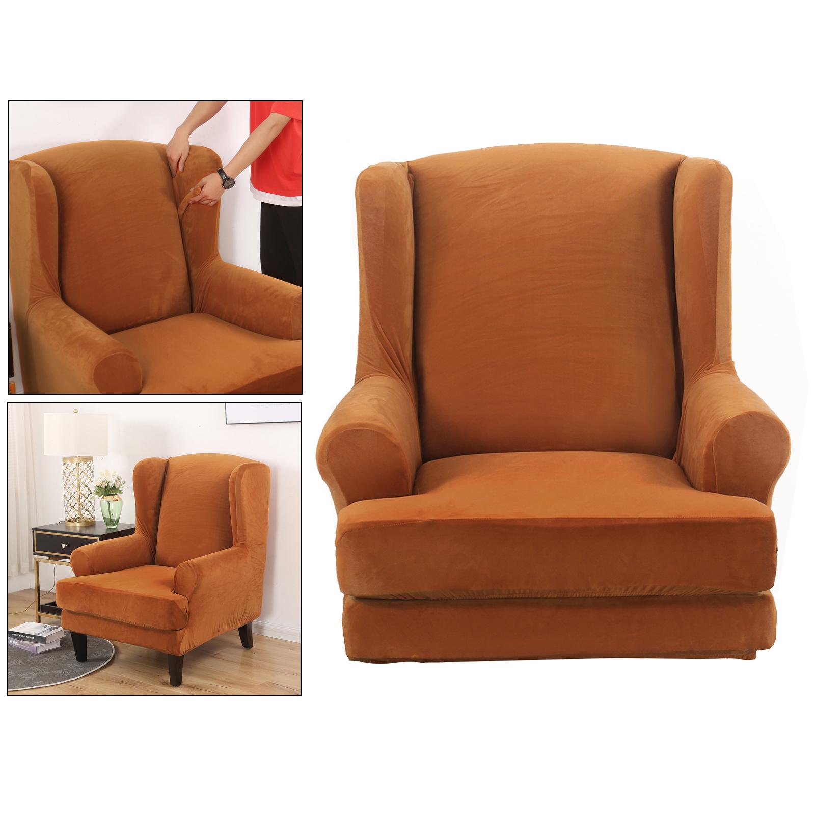 Luxury Sofa Chair Cover Washable Armchair Seat Slipcover Orange