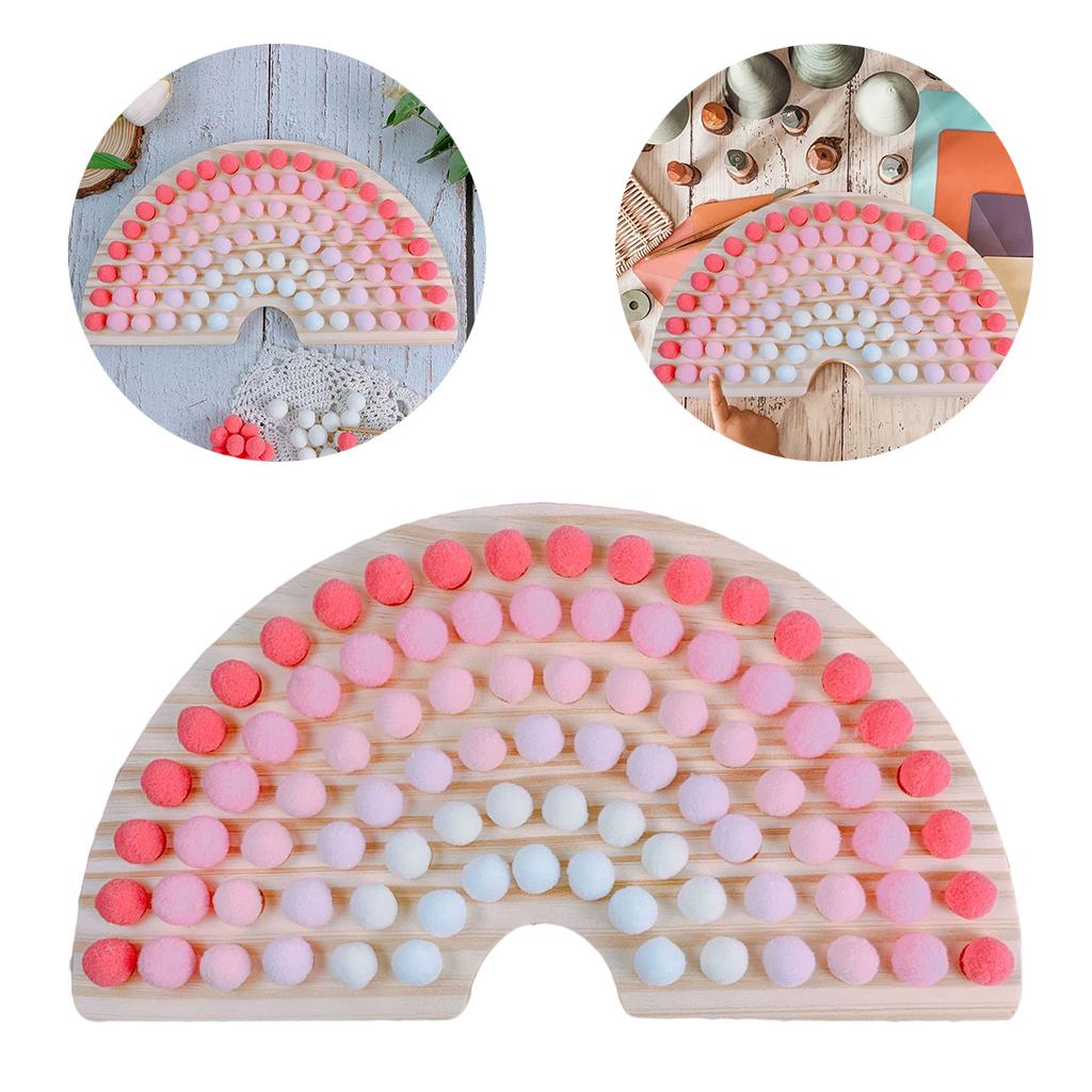 Rainbow Board Clip Beads Recognition Education Fun Interactive Toy Style D