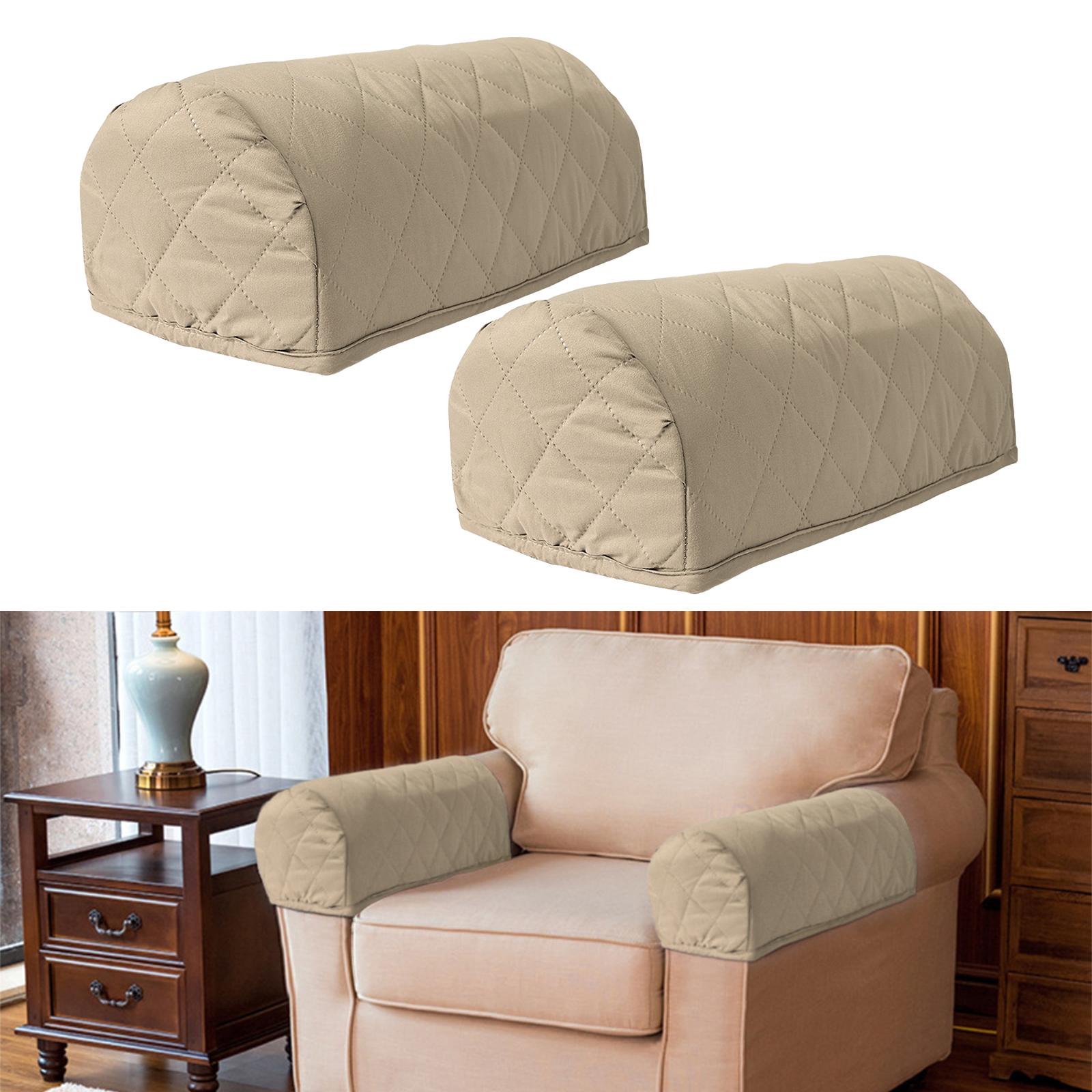 Sofa Armrest Cover Slipcovers Waterproof Stretch Protective Cloth Khaki