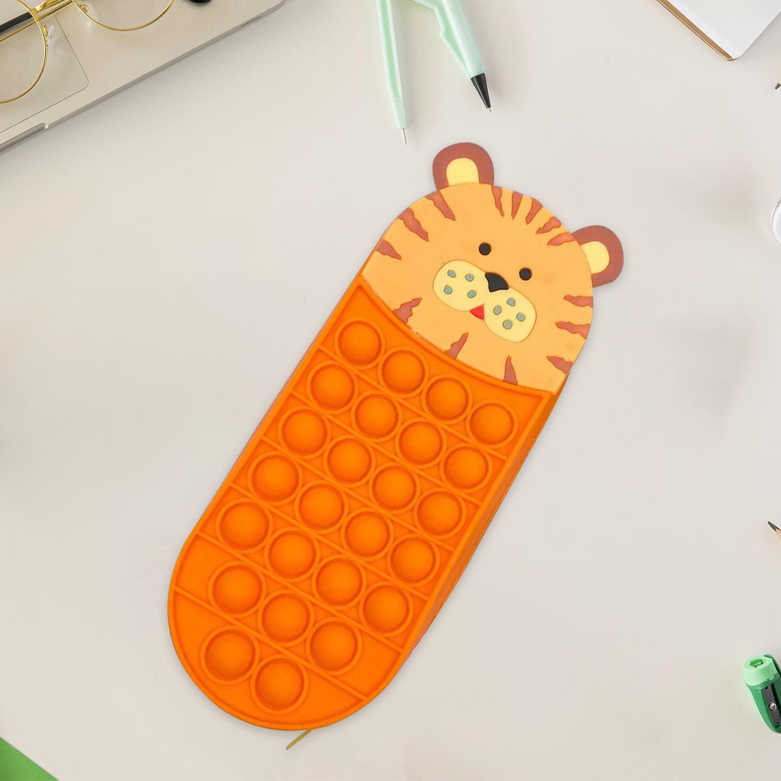 Pen Pouch Novelty Stationery Organizer Pencil Bag Boys Girls         Orange