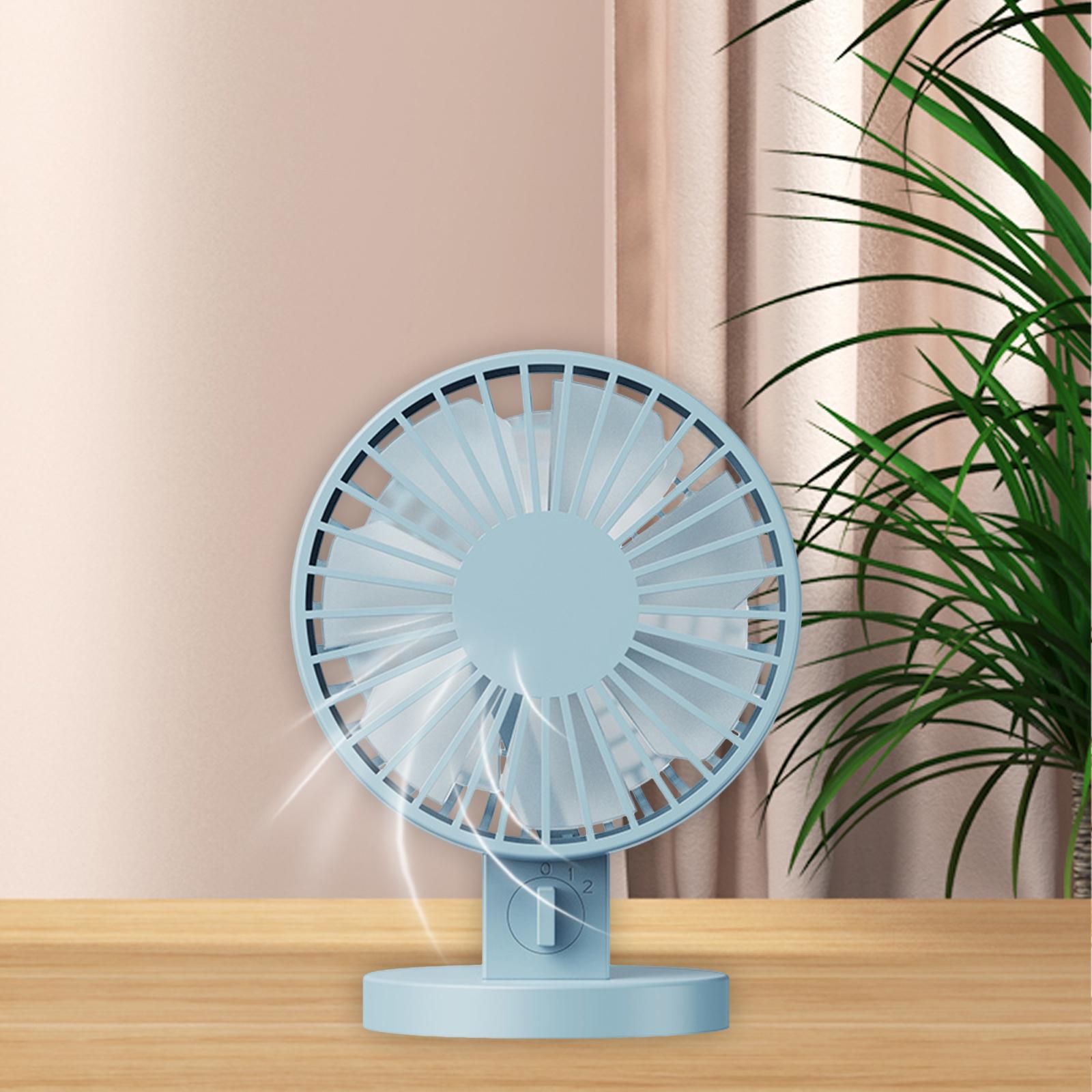 Small USB Desktop Fan Cooling Fan Height 13.5cm for Indoor Outdoor Versatile Blue